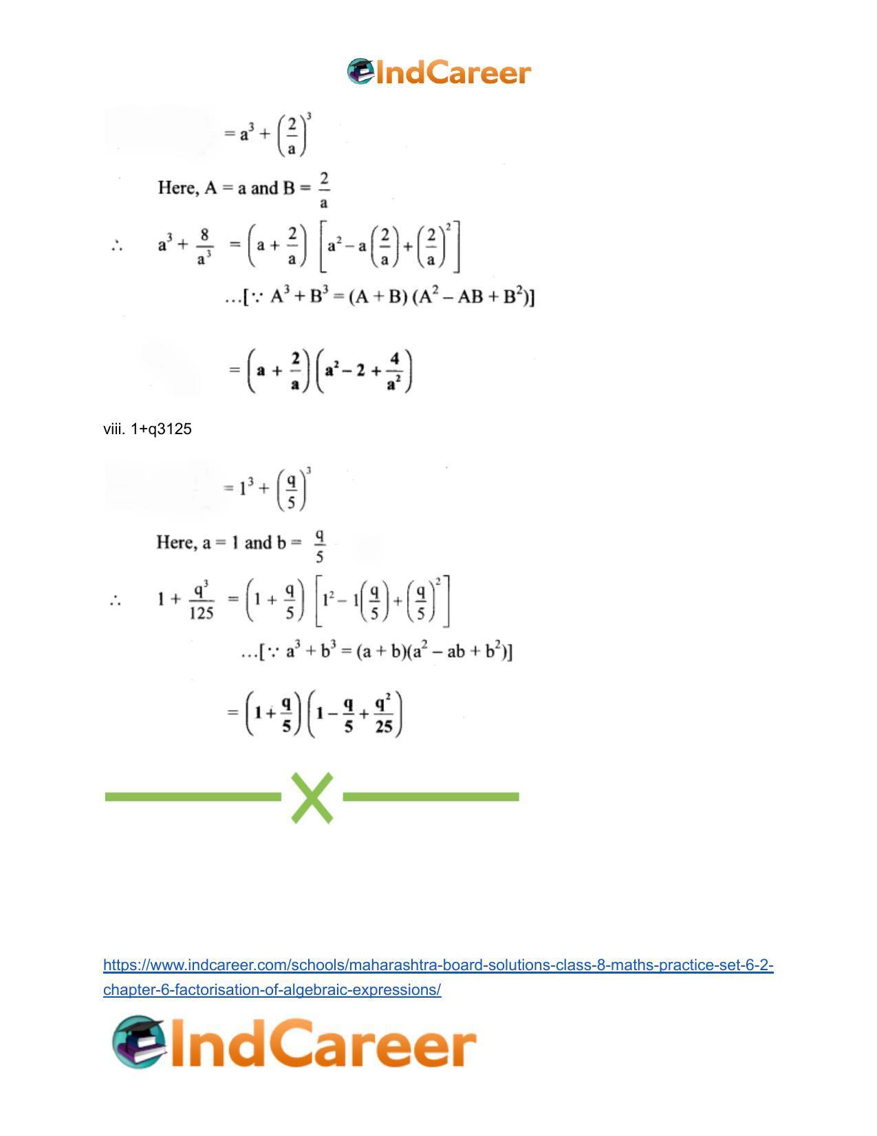 Maharashtra Board Solutions Class 8-Maths (Practice Set 6.2): Chapter 6- Factorisation of Algebraic Expressions - Page 5