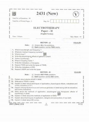 AP Intermediate 2nd Year Vocational Question Paper September-2021- Electro_Therapy-II