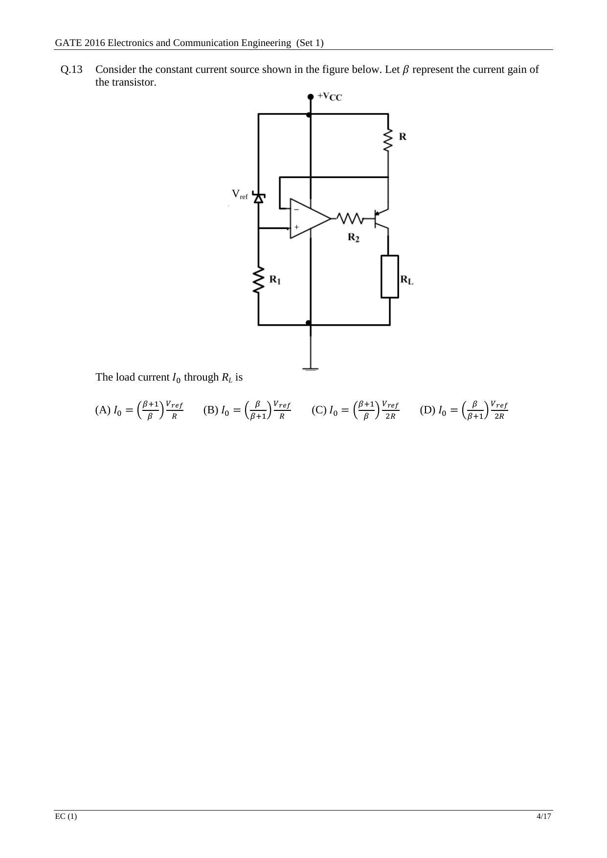 GATE 2016 Electronics and Communication Engineering (EC) Question Paper with Answer Key - Page 6
