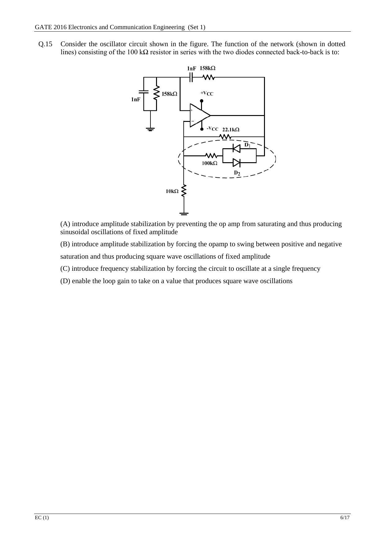 GATE 2016 Electronics and Communication Engineering (EC) Question Paper with Answer Key - Page 8