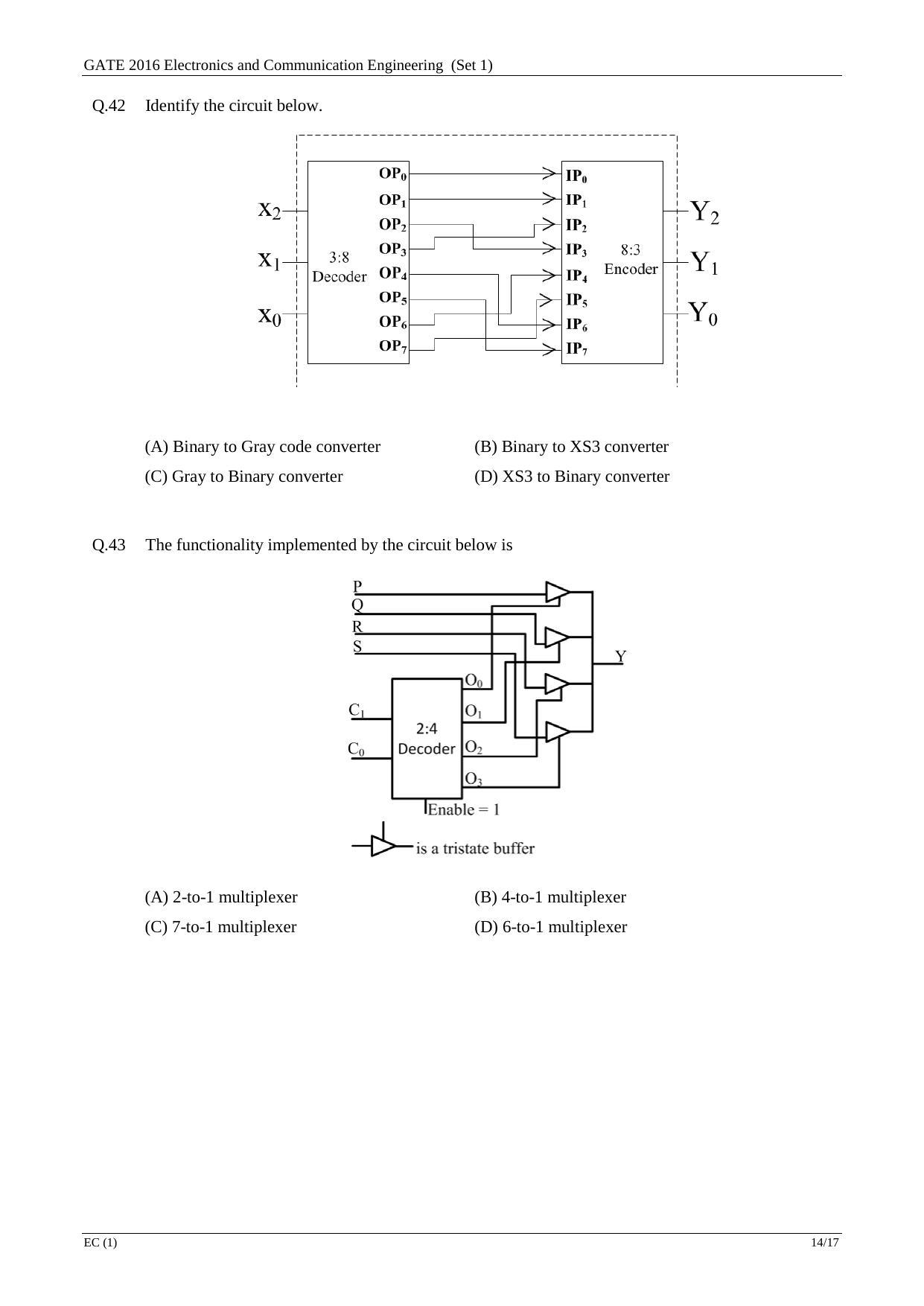 GATE 2016 Electronics and Communication Engineering (EC) Question Paper with Answer Key - Page 16