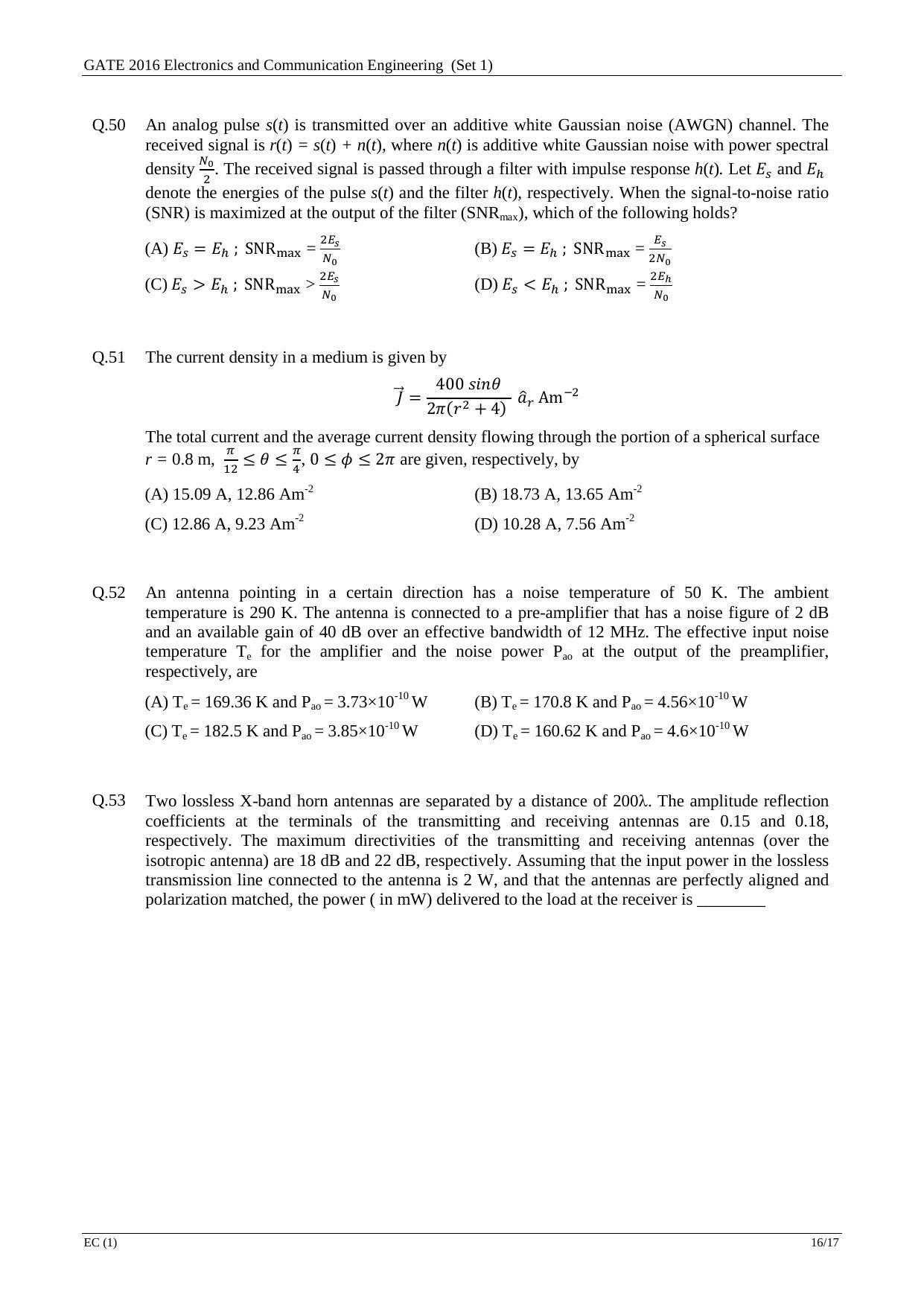 GATE 2016 Electronics and Communication Engineering (EC) Question Paper with Answer Key - Page 18