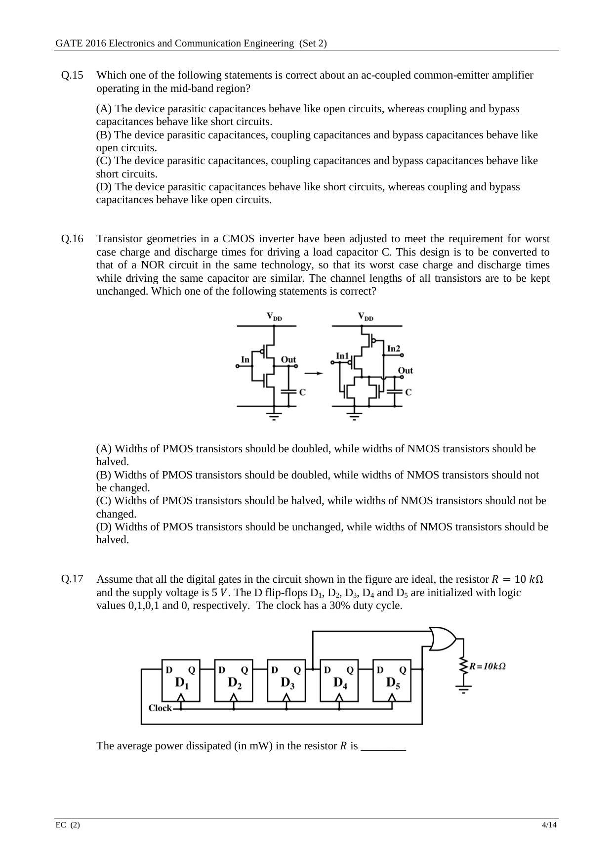 GATE 2016 Electronics and Communication Engineering (EC) Question Paper with Answer Key - Page 28