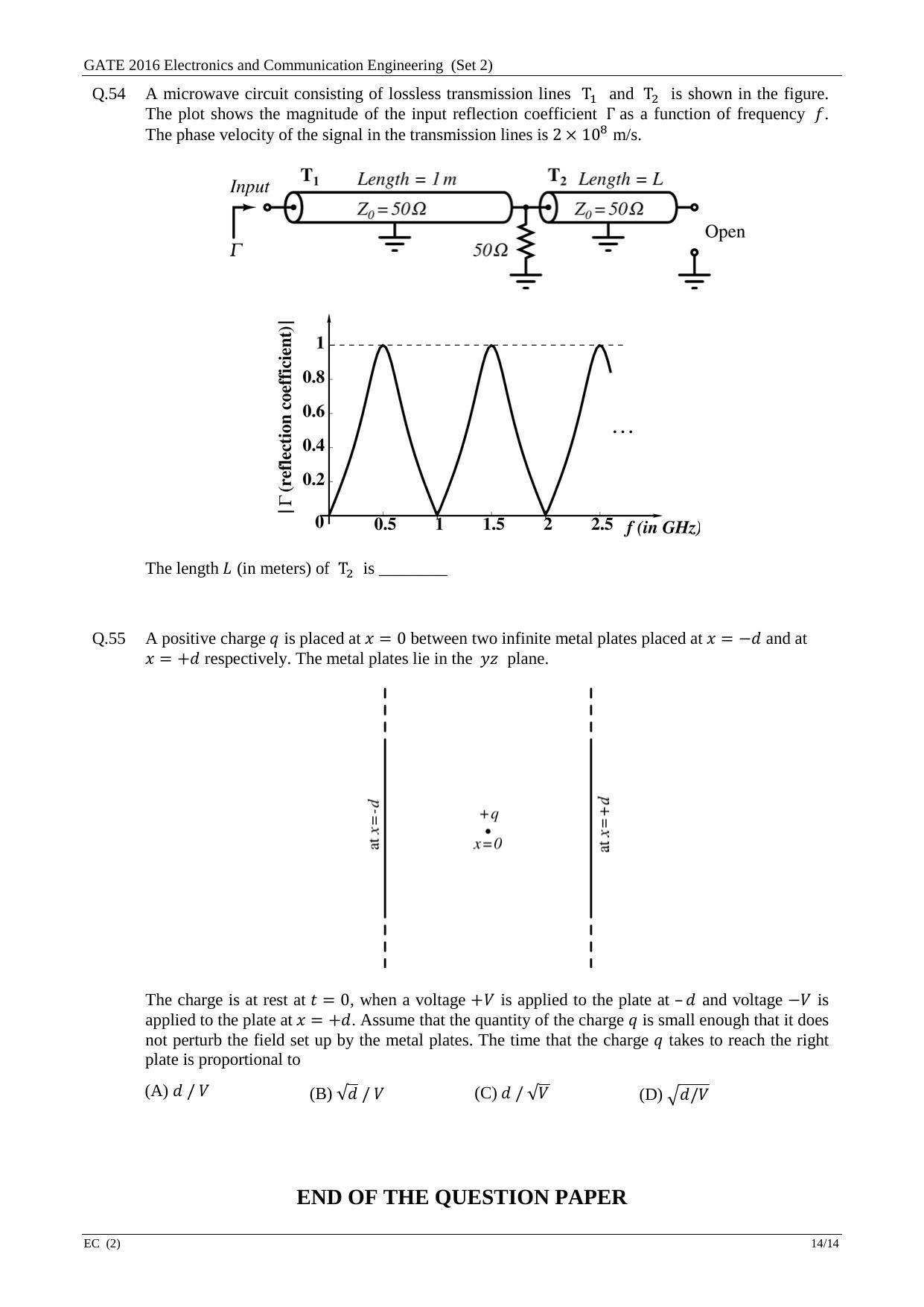 GATE 2016 Electronics and Communication Engineering (EC) Question Paper with Answer Key - Page 38