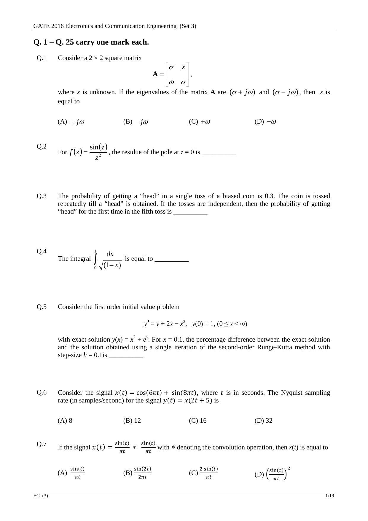 GATE 2016 Electronics and Communication Engineering (EC) Question Paper with Answer Key - Page 44