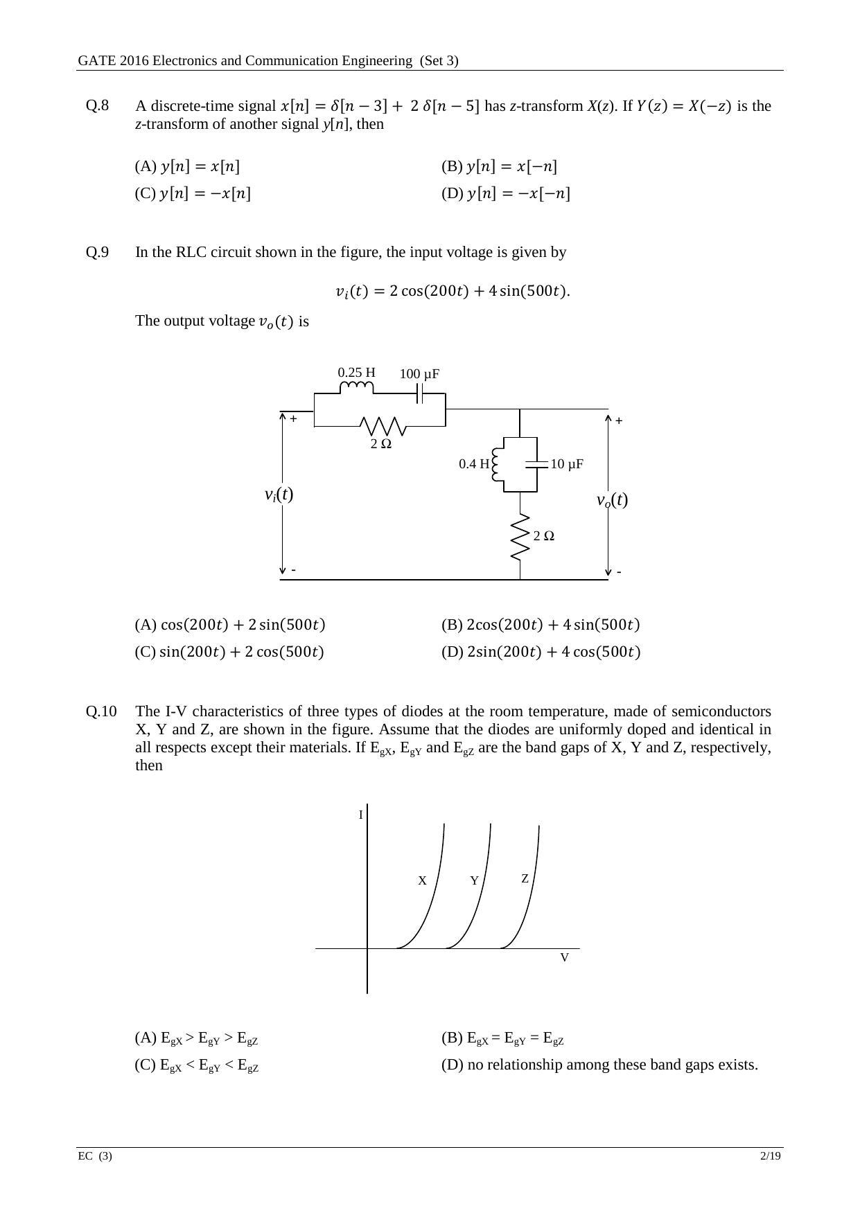 GATE 2016 Electronics and Communication Engineering (EC) Question Paper with Answer Key - Page 45