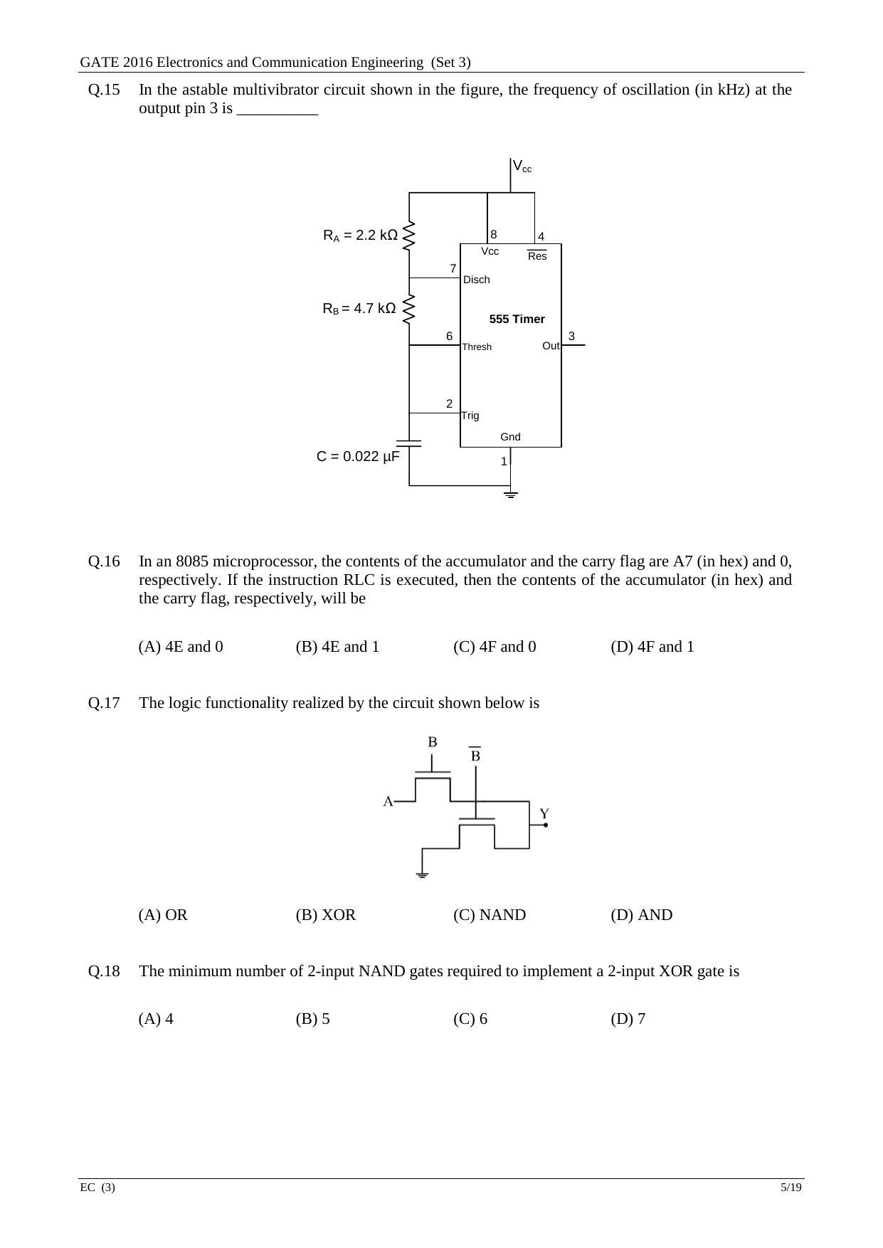 GATE 2016 Electronics and Communication Engineering (EC) Question Paper with Answer Key - Page 48