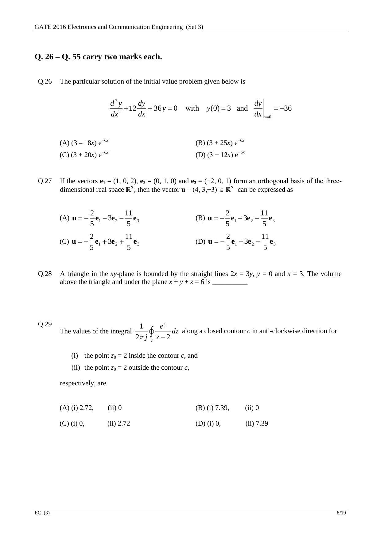 GATE 2016 Electronics and Communication Engineering (EC) Question Paper with Answer Key - Page 51