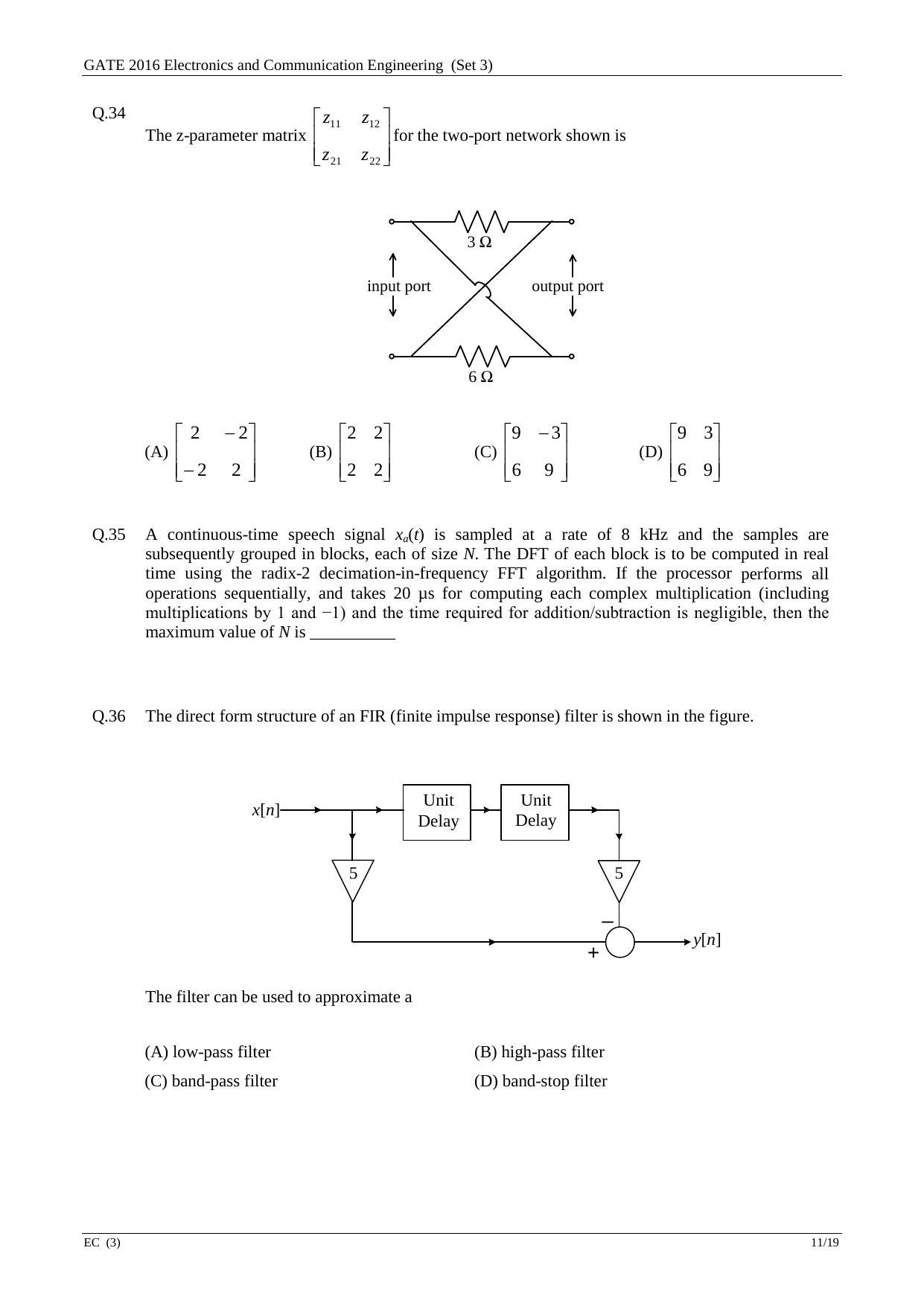 GATE 2016 Electronics and Communication Engineering (EC) Question Paper with Answer Key - Page 54