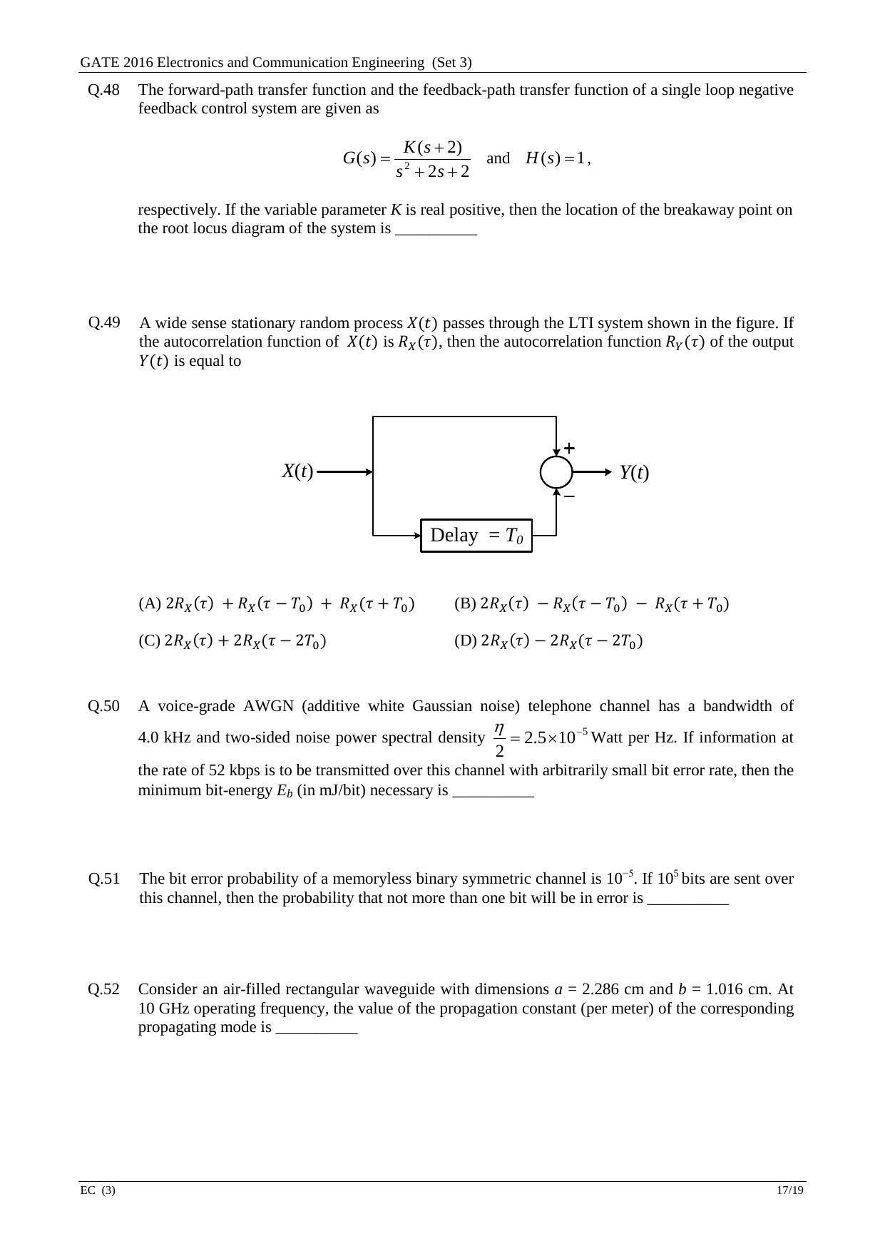 GATE 2016 Electronics and Communication Engineering (EC) Question Paper with Answer Key - Page 60