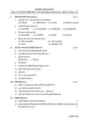 Tripura Board Class 10th Science Model Question Paper Paper 2023