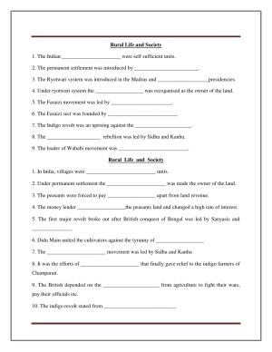 CBSE Worksheets for Class 8 Social Science Rural Life and Society Assignment
