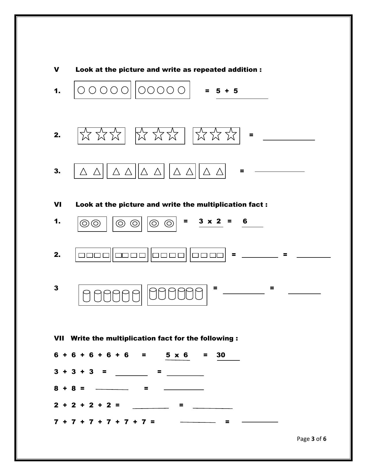 Revison Worksheets for Class 2 Maths Assignment 127 - Page 3