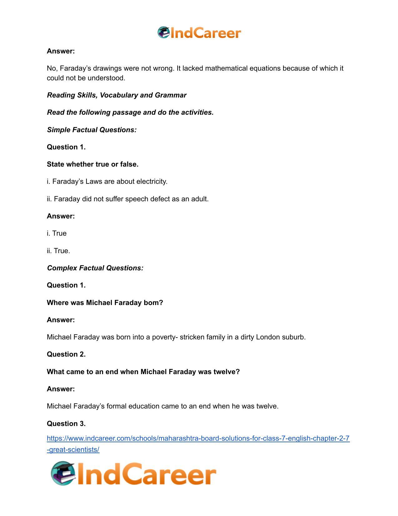 Maharashtra Board Solutions for Class 7- English: Chapter 2.7- Great Scientists - Page 8