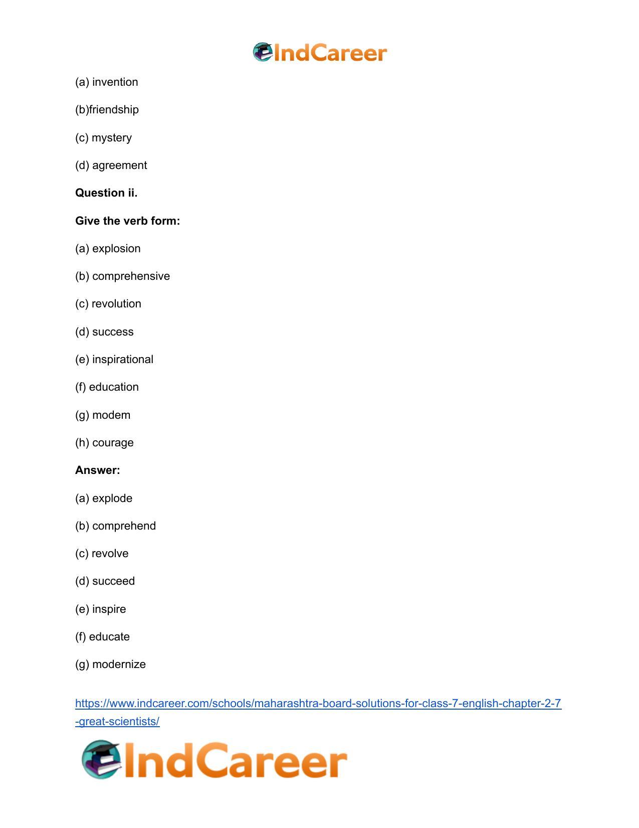 Maharashtra Board Solutions for Class 7- English: Chapter 2.7- Great Scientists - Page 10