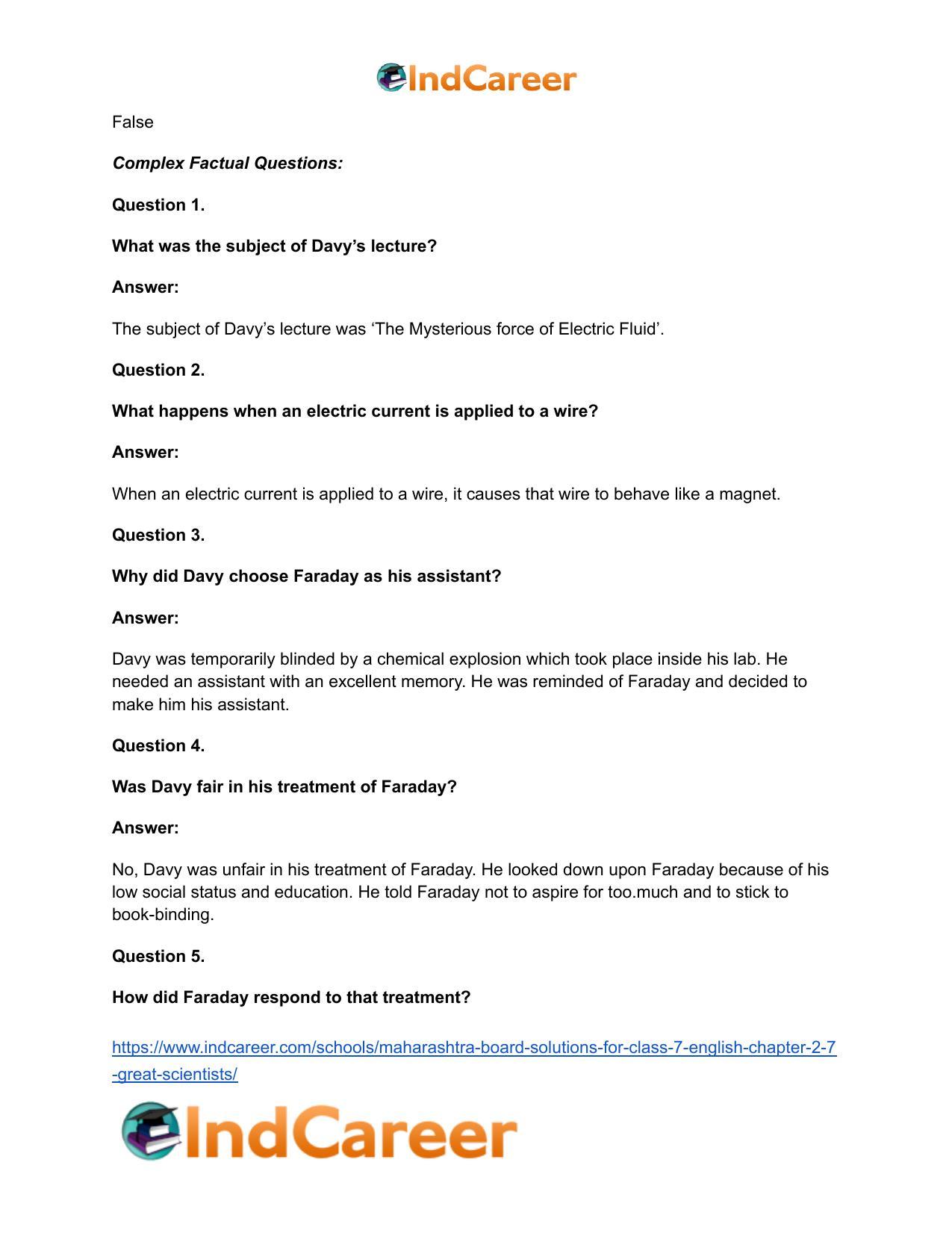 Maharashtra Board Solutions for Class 7- English: Chapter 2.7- Great Scientists - Page 13