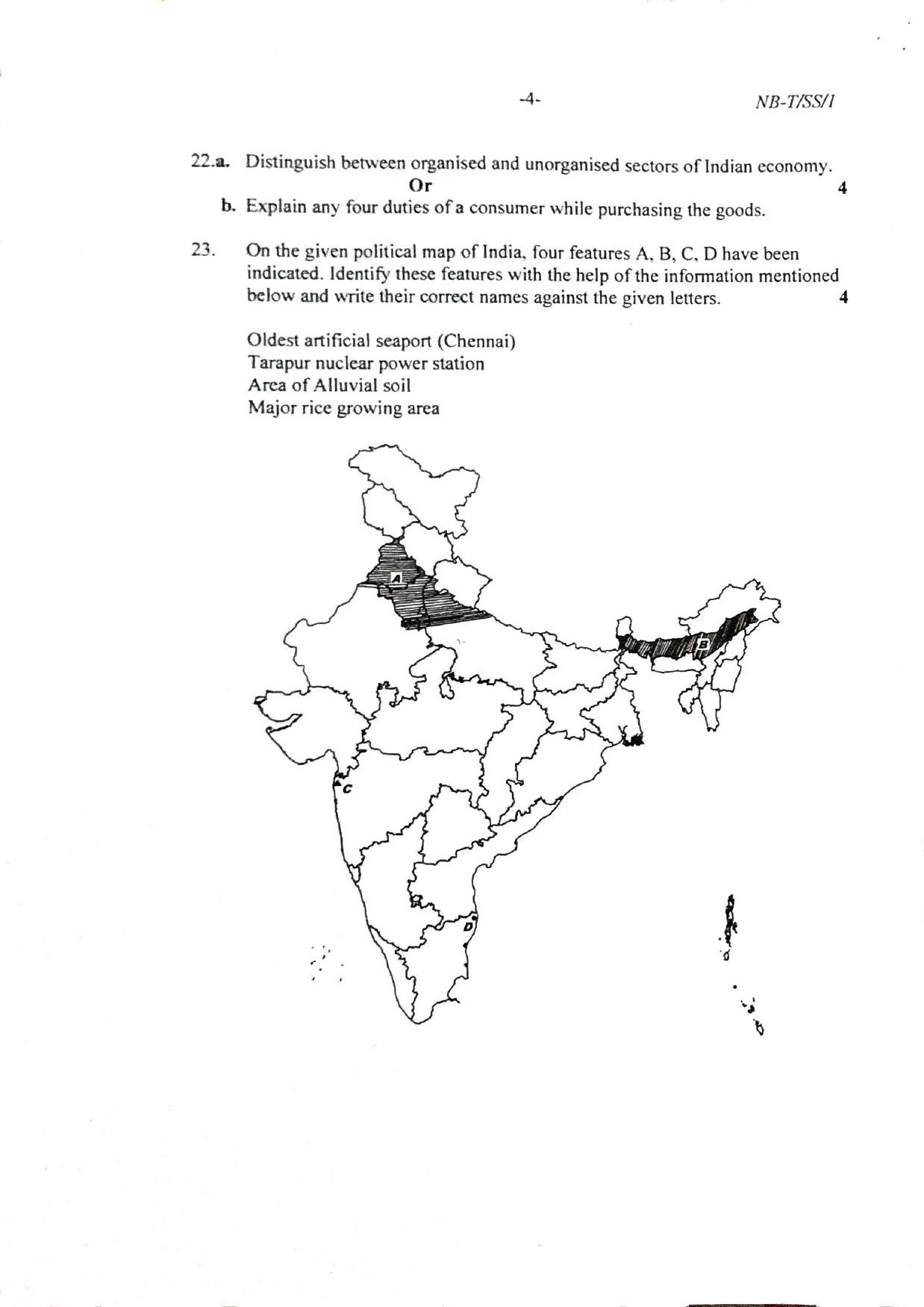 Nagaland Board Class 10 Social Science 2022 Question Paper - Page 4