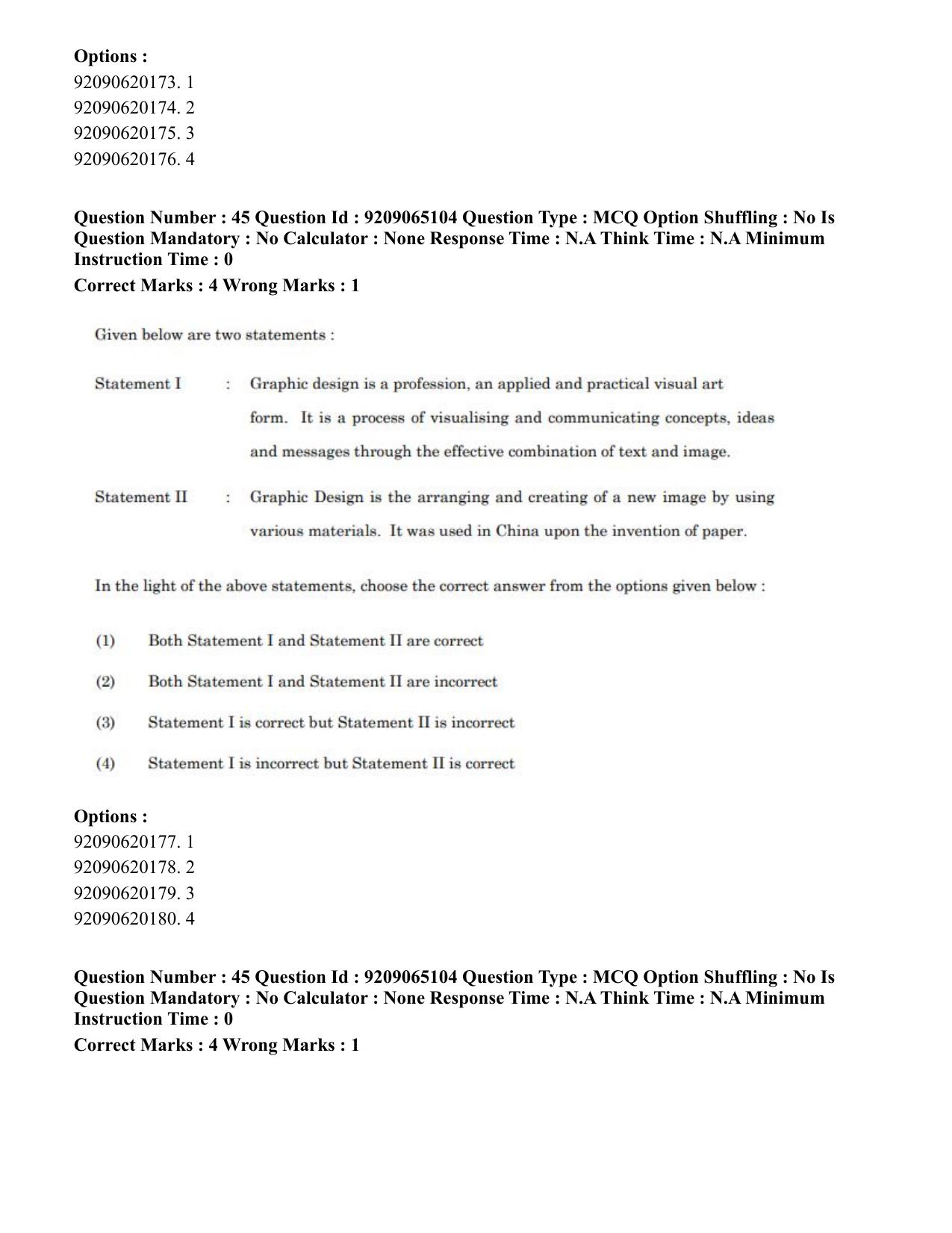 CUET PG 2023: HUQP03 – Applied Arts (Eng.)-Shift 2 (06-06-2023) Question Paper - Page 56