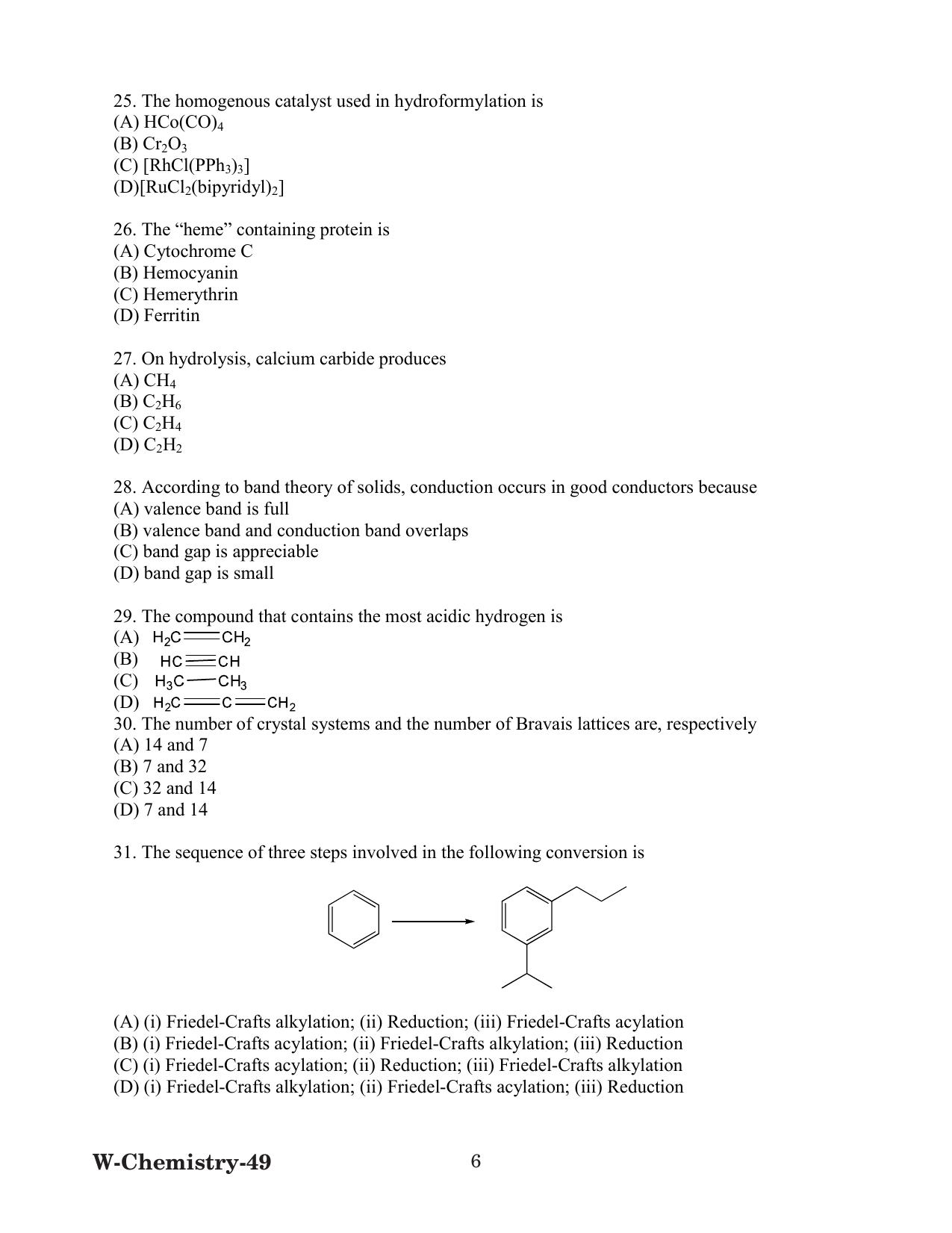 Odisha CPET 2022 CHEMISTRY Question Paper - Page 6