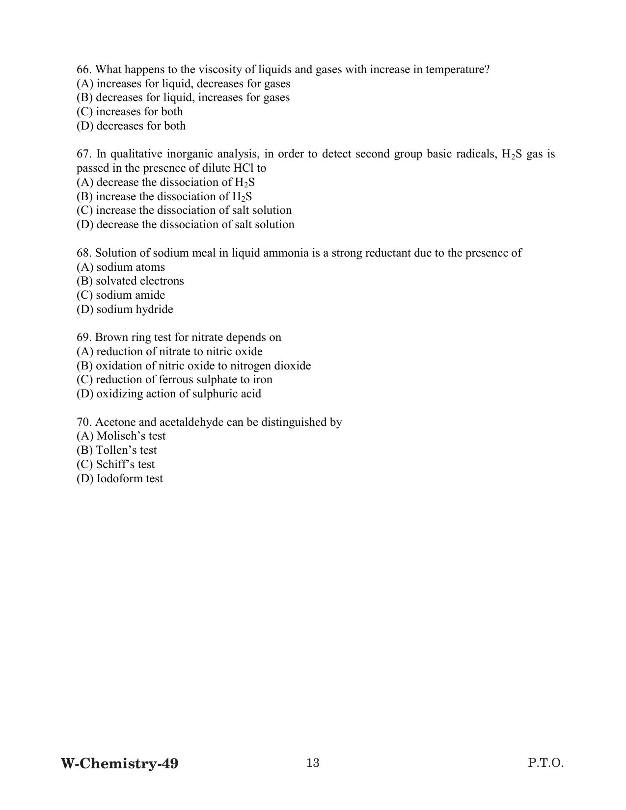 Odisha CPET 2022 CHEMISTRY Question Paper - Page 13