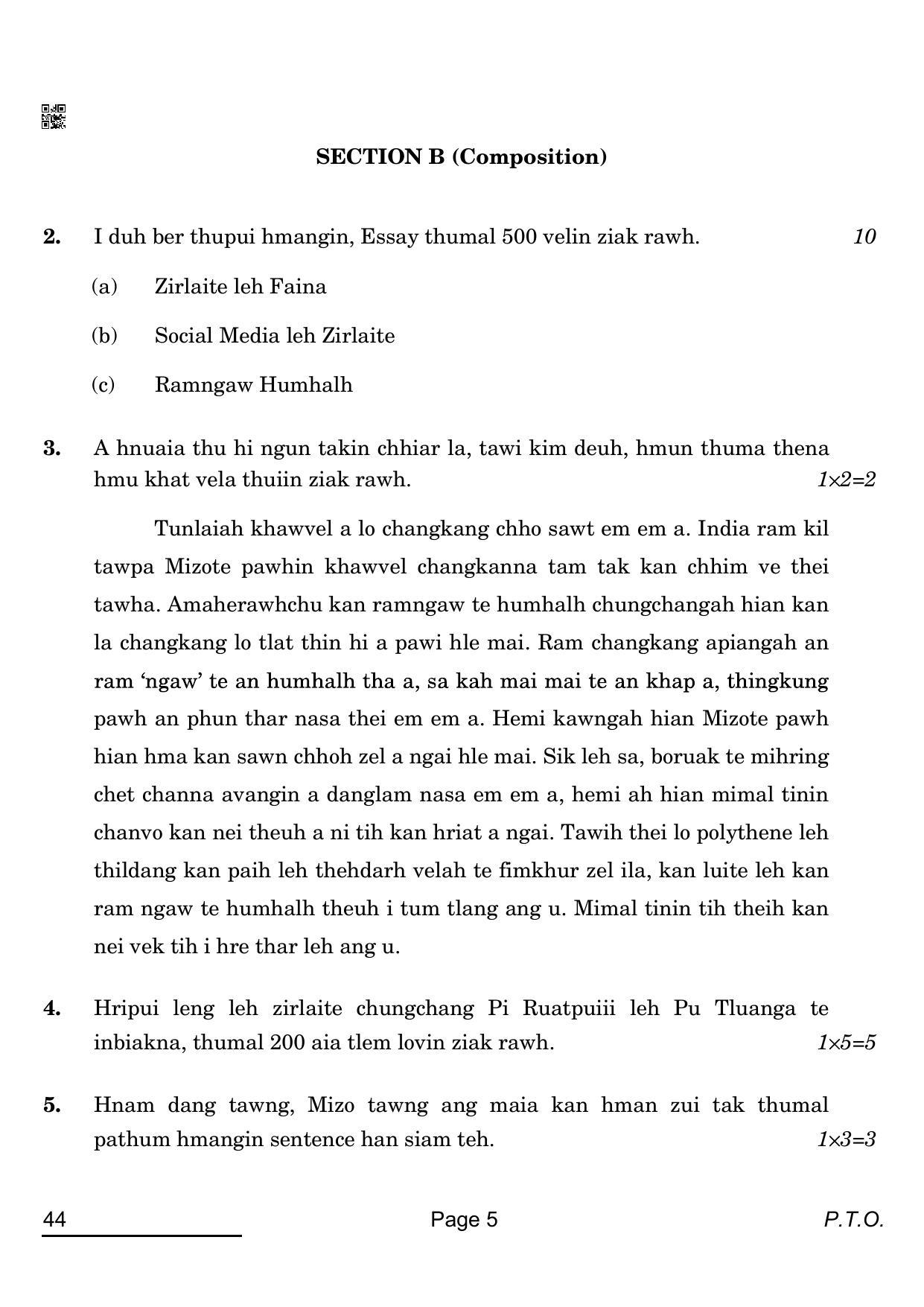 CBSE Class 10 44_ Mizo 2022 Question Paper - Page 5