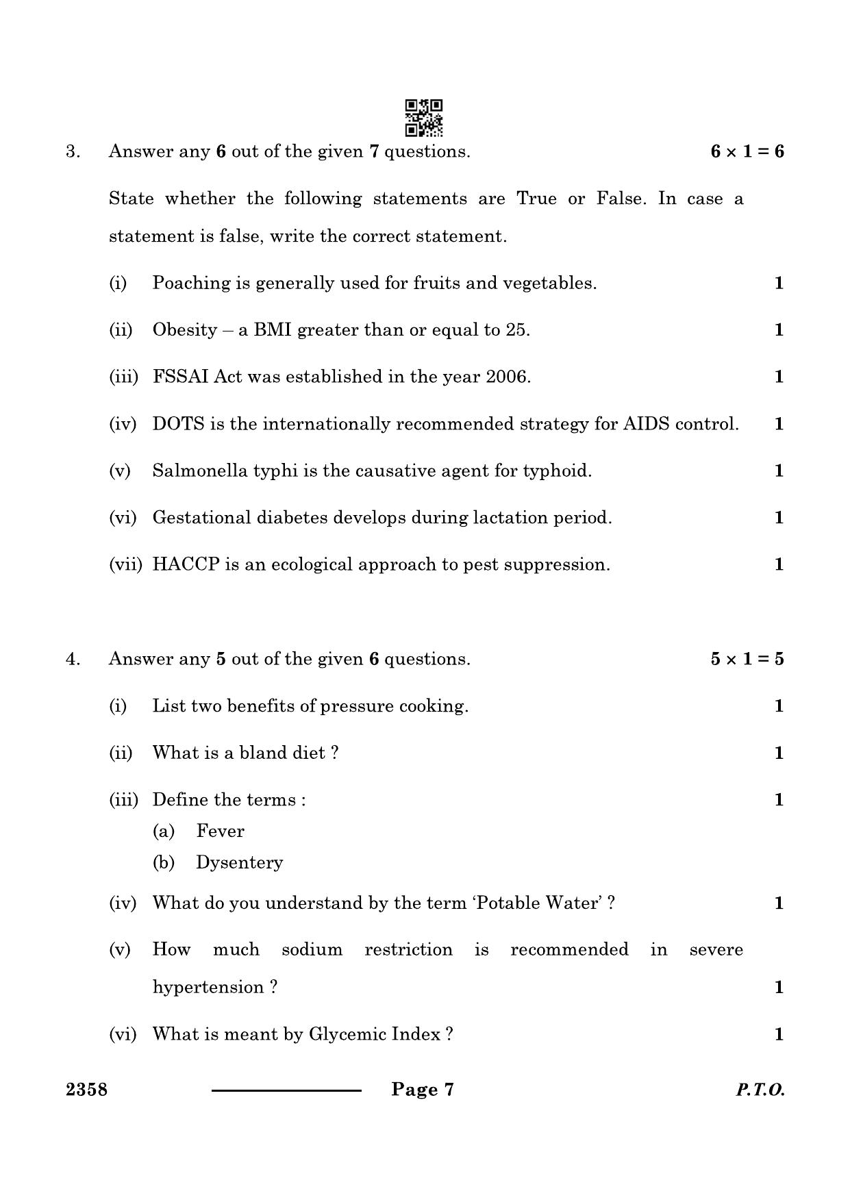 CBSE Class 12 Food Nutrition & Dietetics 2024 Question Paper - Page 7
