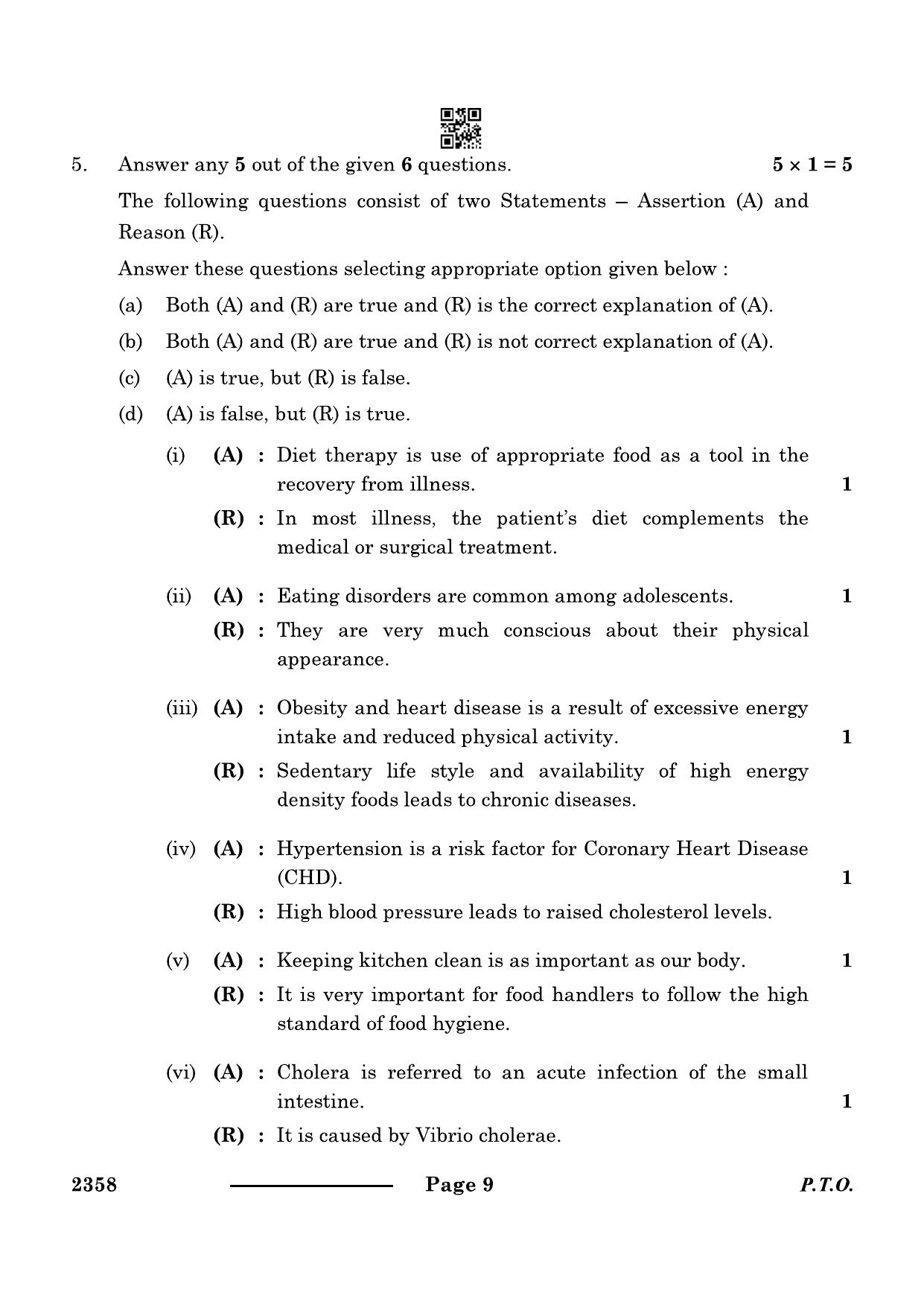 CBSE Class 12 Food Nutrition & Dietetics 2024 Question Paper - Page 9