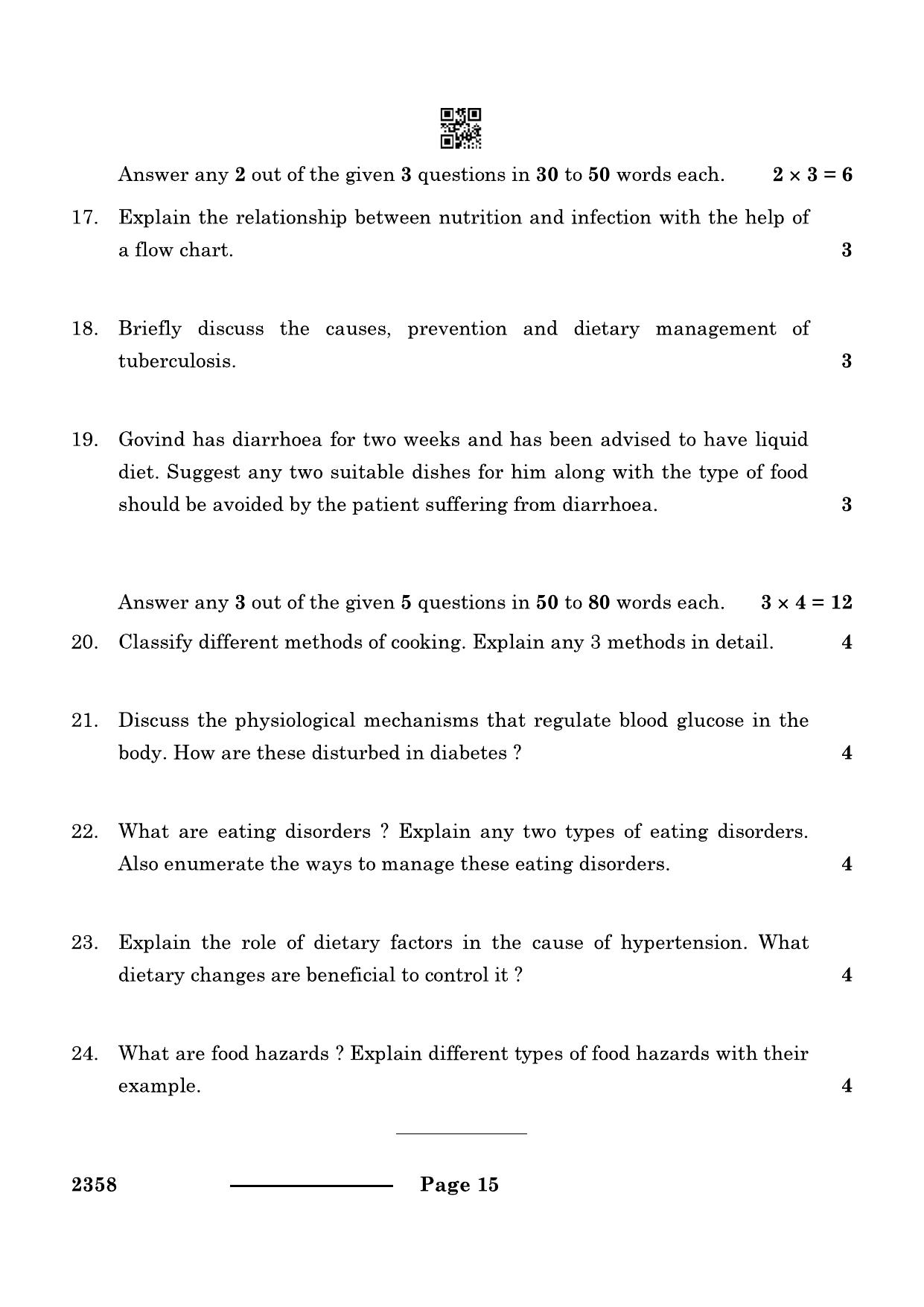 CBSE Class 12 Food Nutrition & Dietetics 2024 Question Paper - Page 15