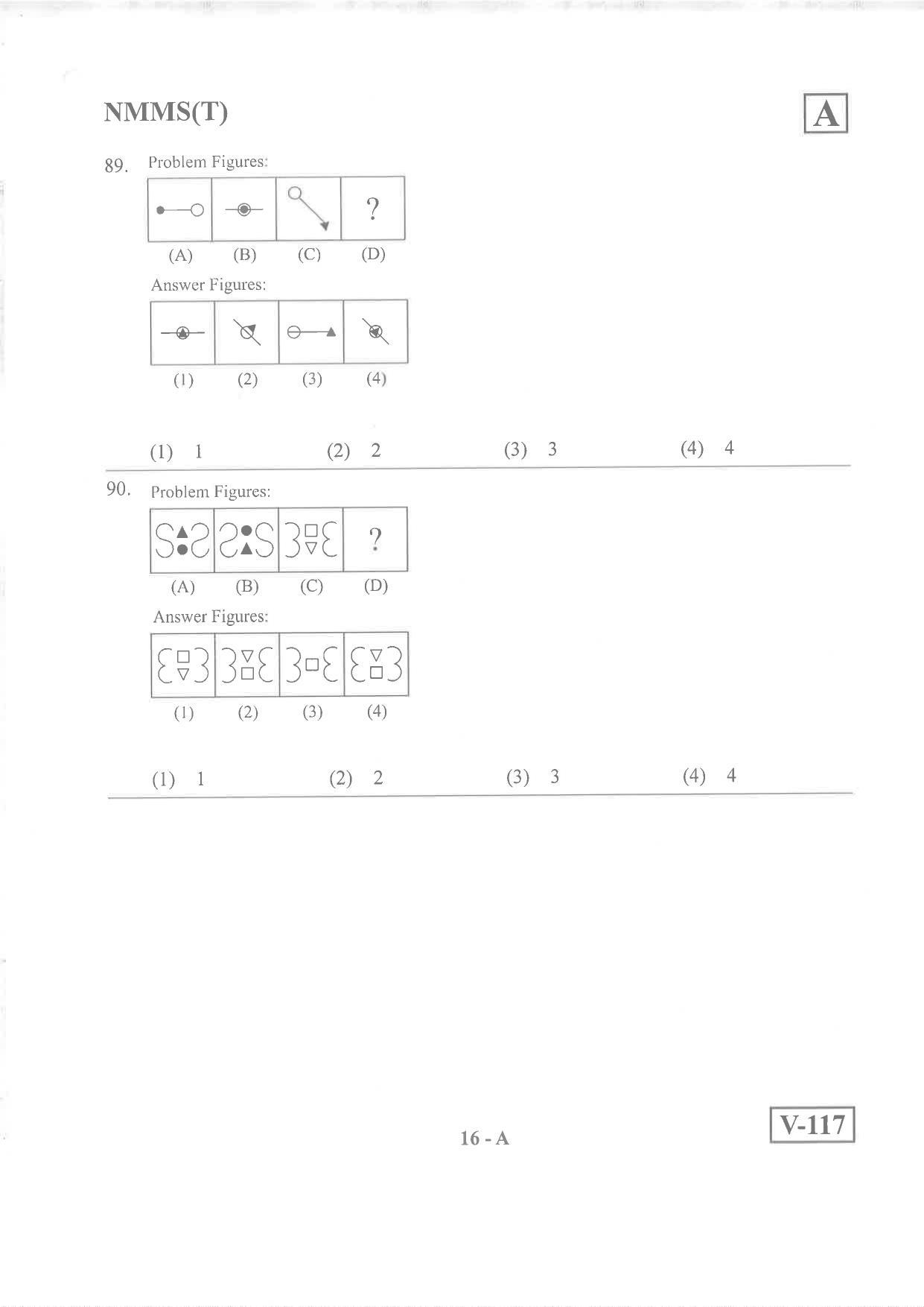 Telugu Medium Nov 2019 (Set A) Class 8 Andhra Pradesh NMMS Question Papers - Page 16