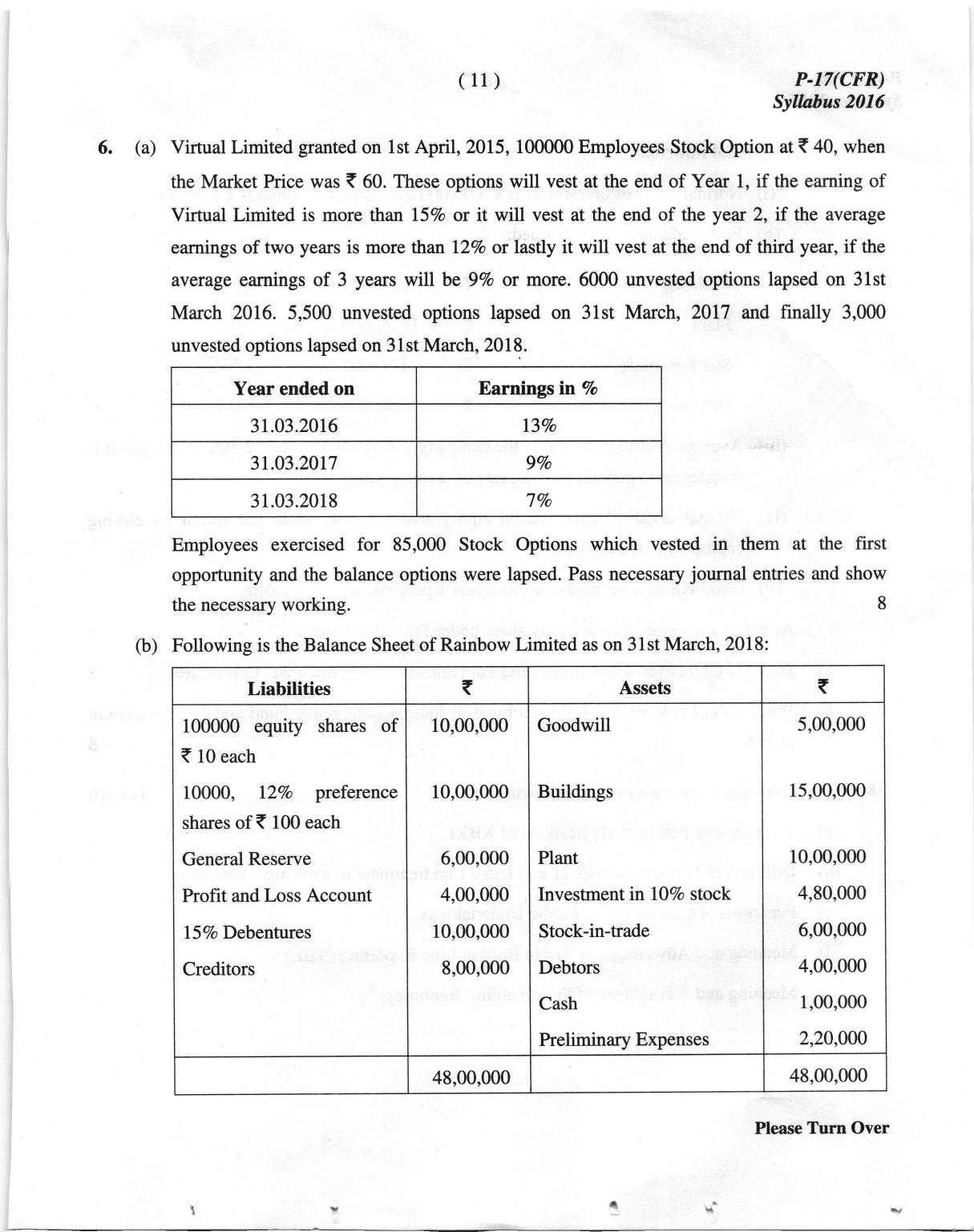 ICMAI June 2018 Corporate Financial Reporting Question Paper (Final) - Page 11
