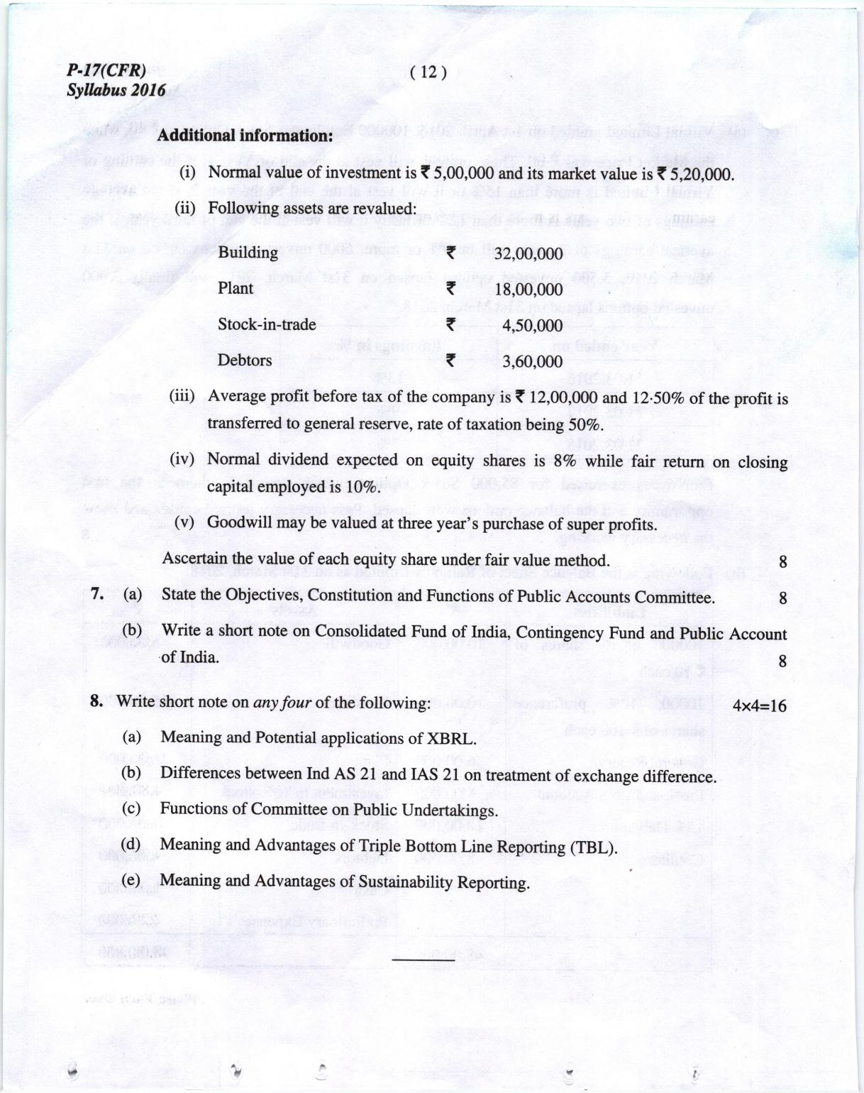ICMAI June 2018 Corporate Financial Reporting Question Paper (Final) - Page 12