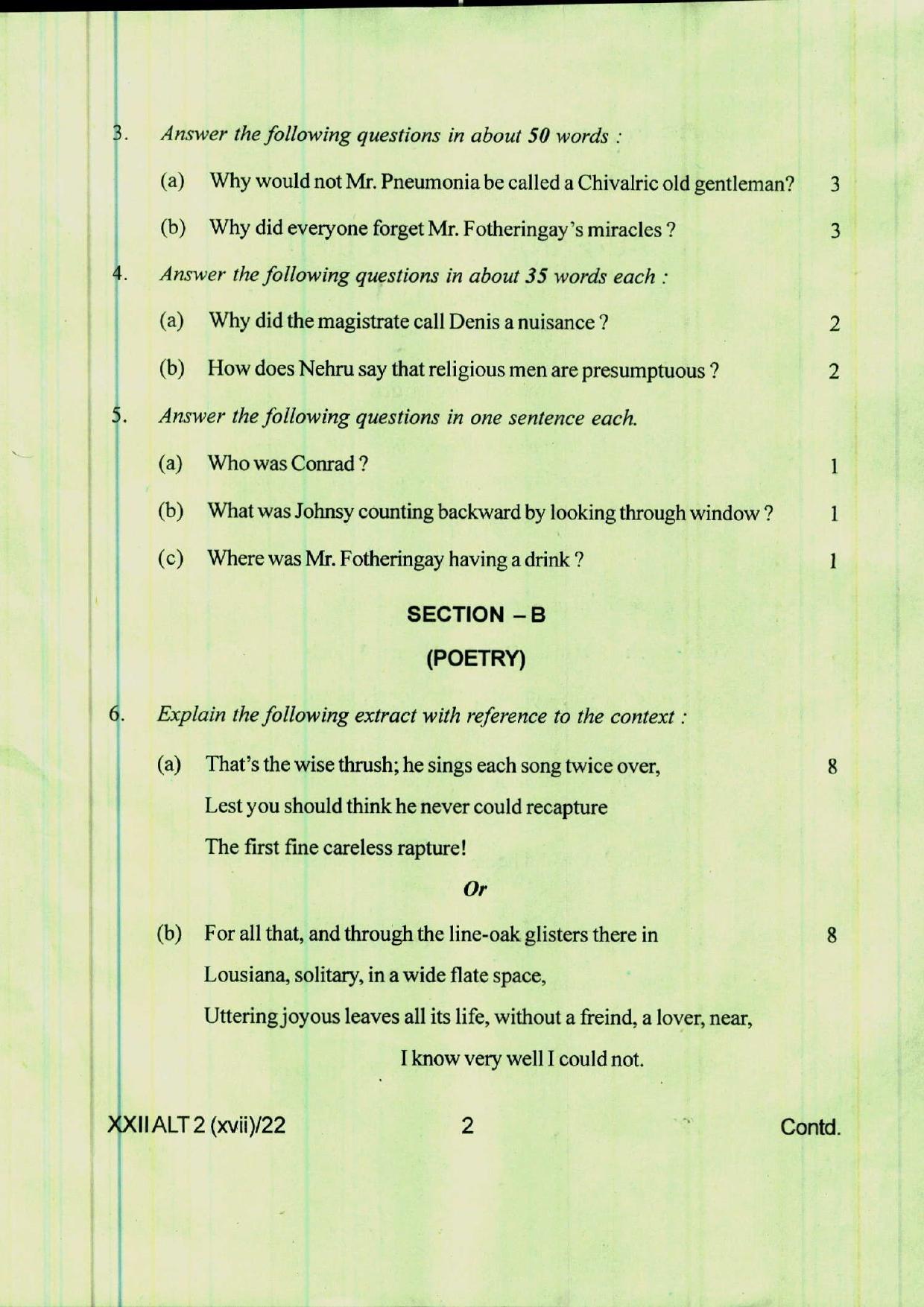 COHSEM 12th Question Papers 2022 Alternative English - Page 2