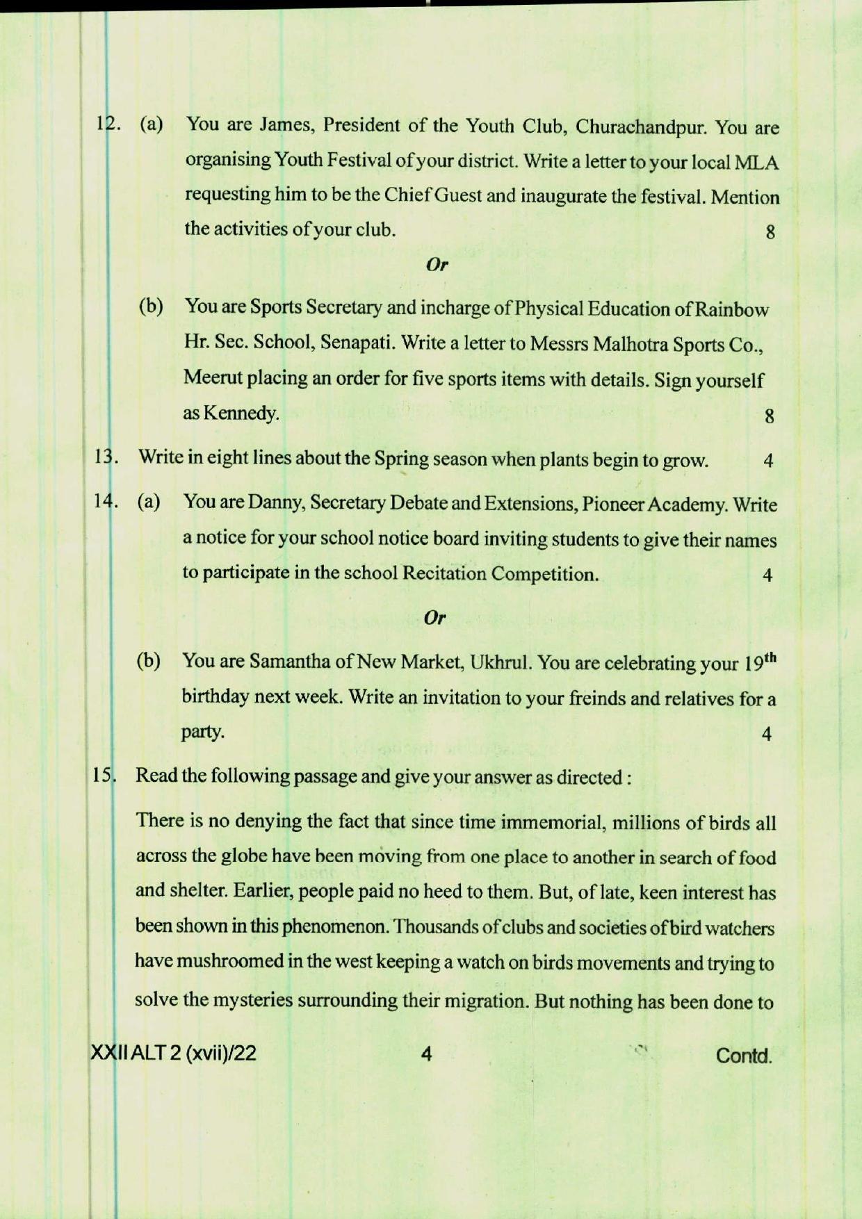 COHSEM 12th Question Papers 2022 Alternative English - Page 4