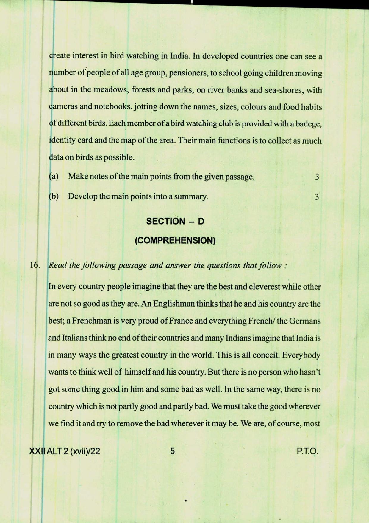 COHSEM 12th Question Papers 2022 Alternative English - Page 5