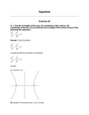 Chapter 24: Hyperbola: RS Aggarwal Class 11 Solutions 