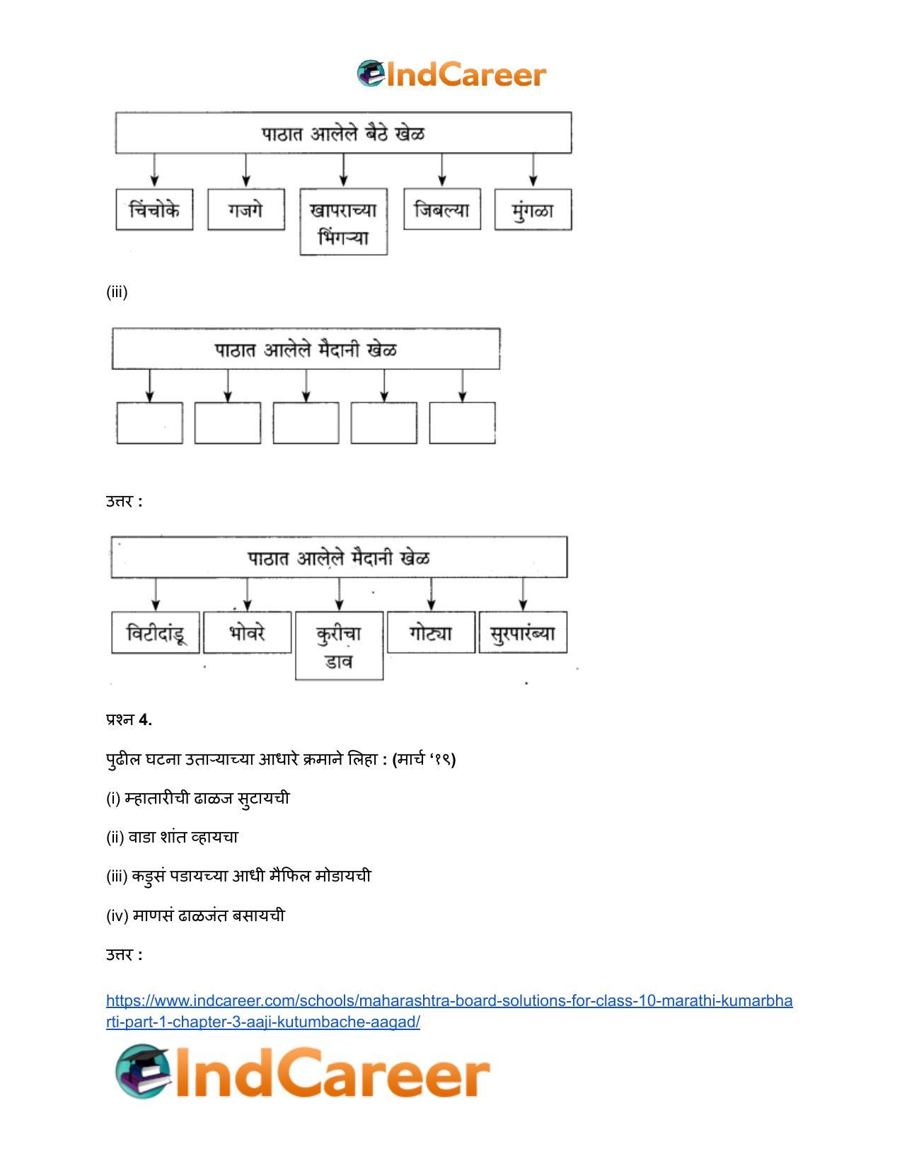 Maharashtra Board Solutions for Class 10- Marathi Kumarbharti (Part- 1): Chapter 3- आजी : कुटुंबाचं आगळ - Page 11