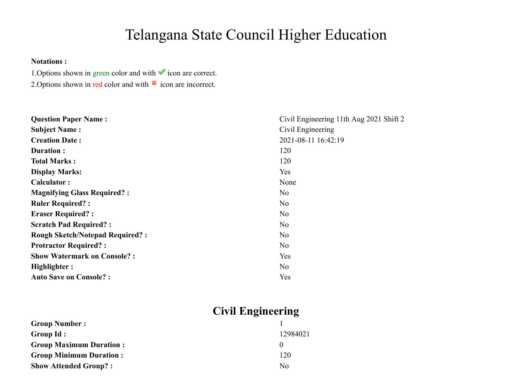 TS PGECET 2021: (CE) Civil Engineering Question Papers - Page 1