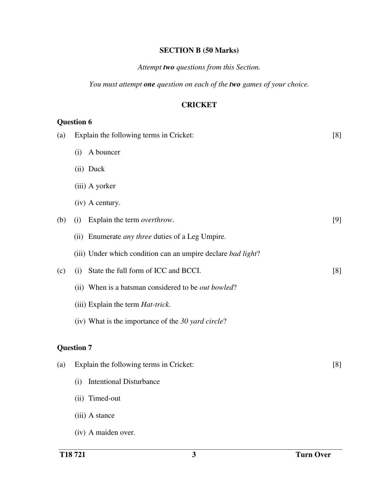 ISC Class 12 2018 Physical Education Question Paper - Page 3