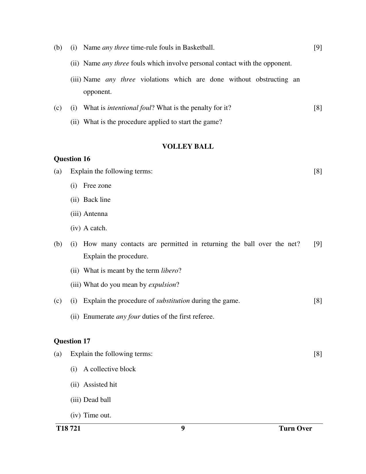 ISC Class 12 2018 Physical Education Question Paper - Page 9