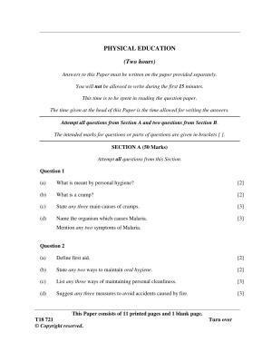ISC Class 12 2018 Physical Education Question Paper
