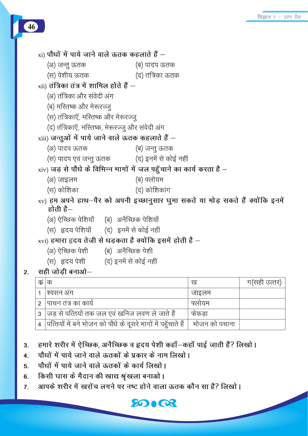 Chhattisgarh Board Class 7 Science Question Bank - Page 16