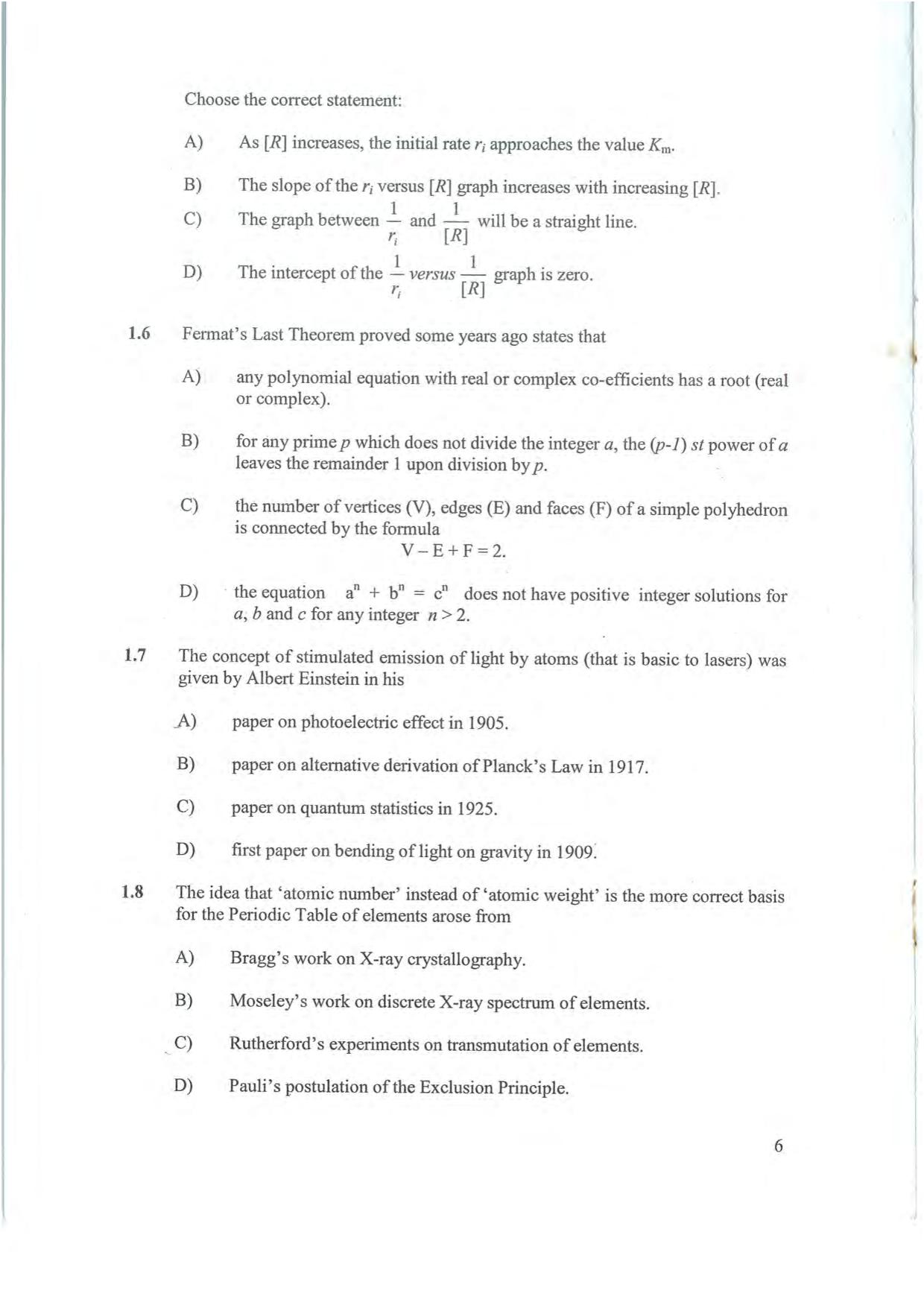 NEST 2008 Question Paper - Page 6