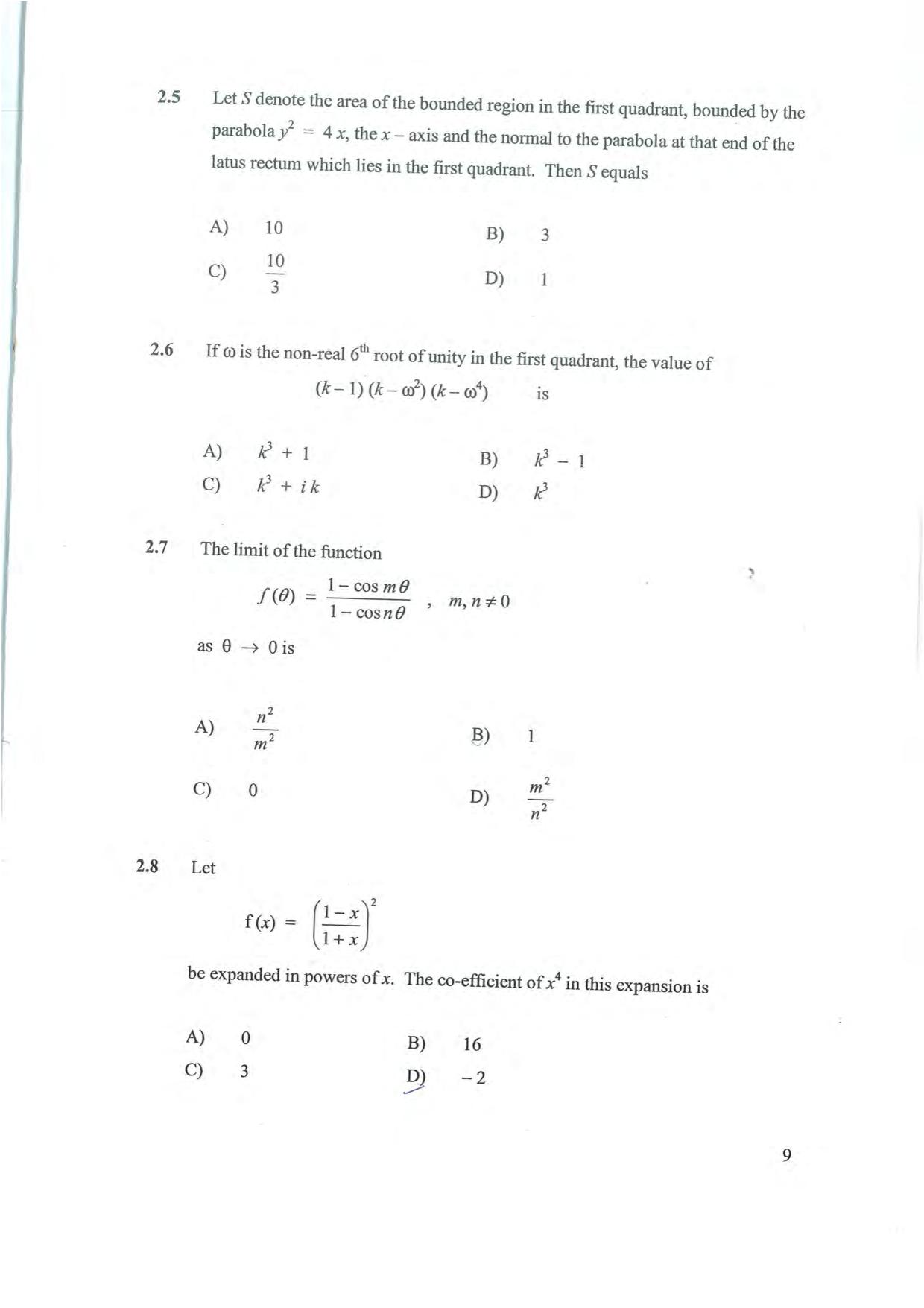 NEST 2008 Question Paper - Page 9
