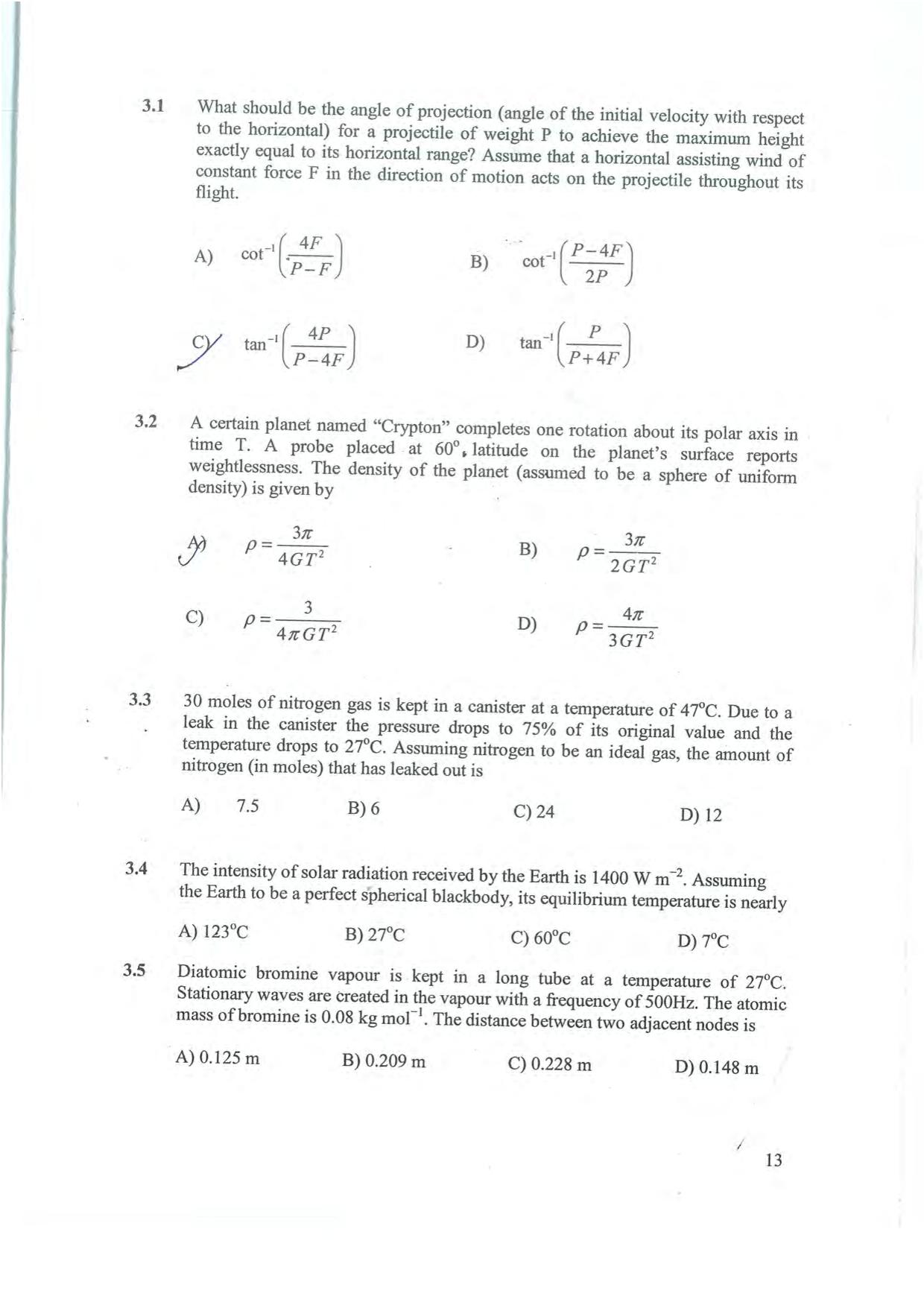 NEST 2008 Question Paper - Page 13