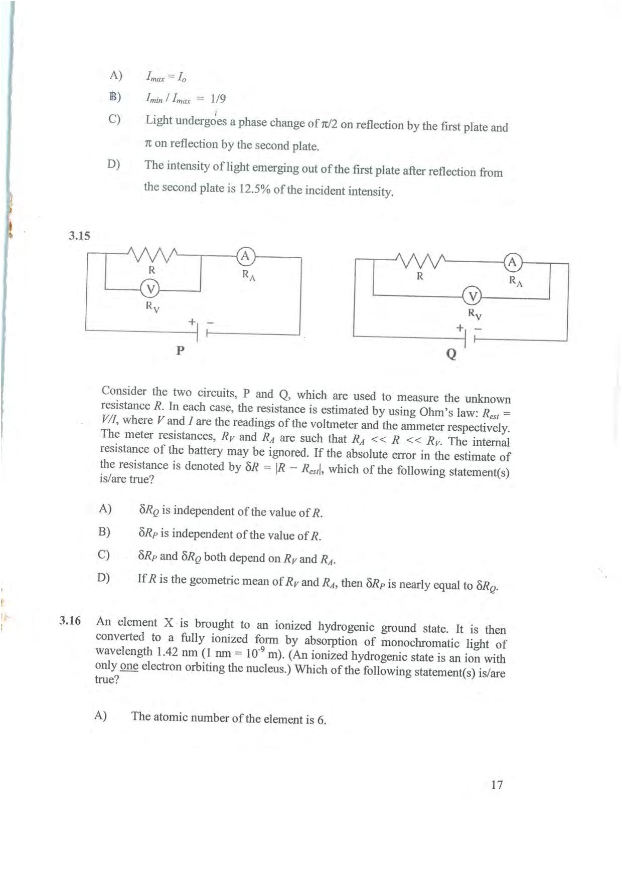NEST 2008 Question Paper - Page 17