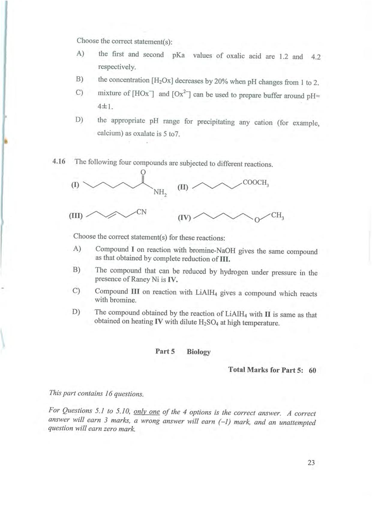 NEST 2008 Question Paper - Page 23