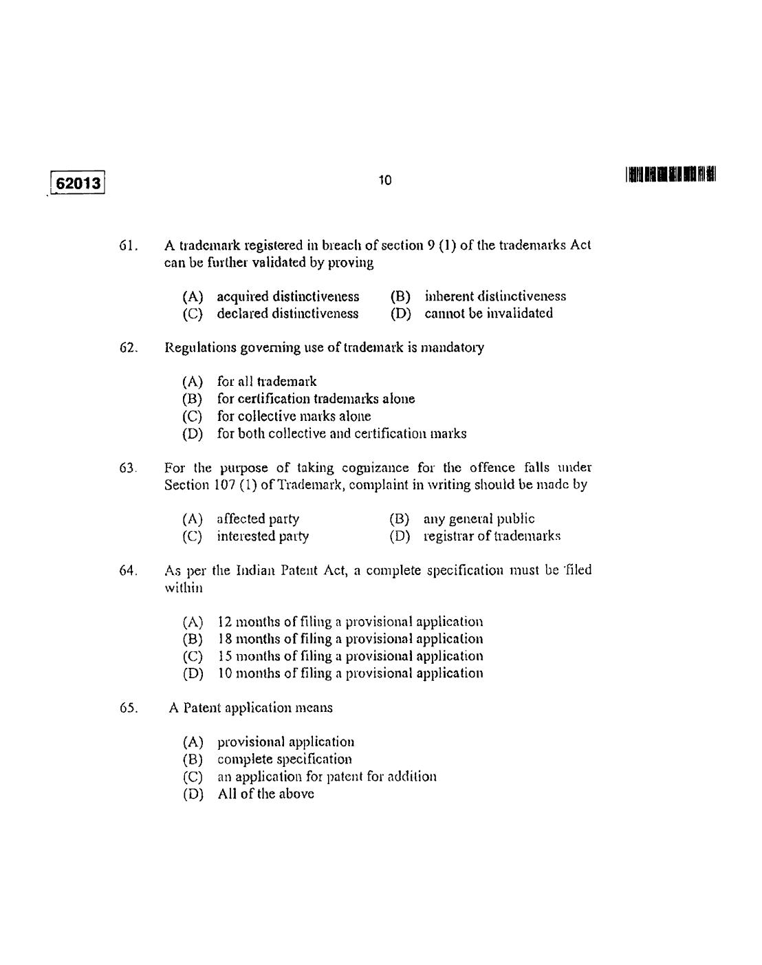 CUSAT CAT 2013 APTITUDE TEST FOR MIP., Ph.D. AND LL.M., Ph..D. Question Paper - Page 11