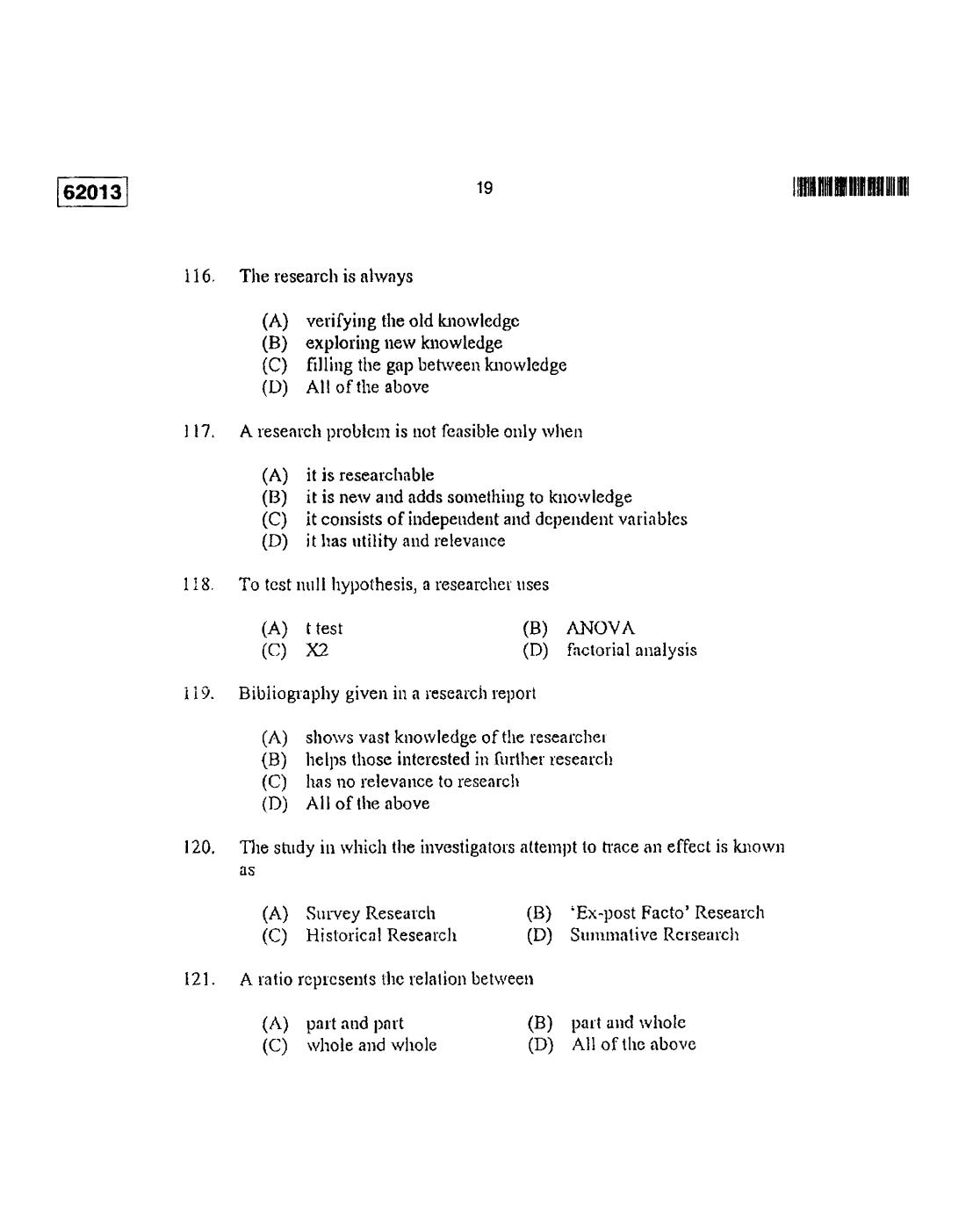 CUSAT CAT 2013 APTITUDE TEST FOR MIP., Ph.D. AND LL.M., Ph..D. Question Paper - Page 20