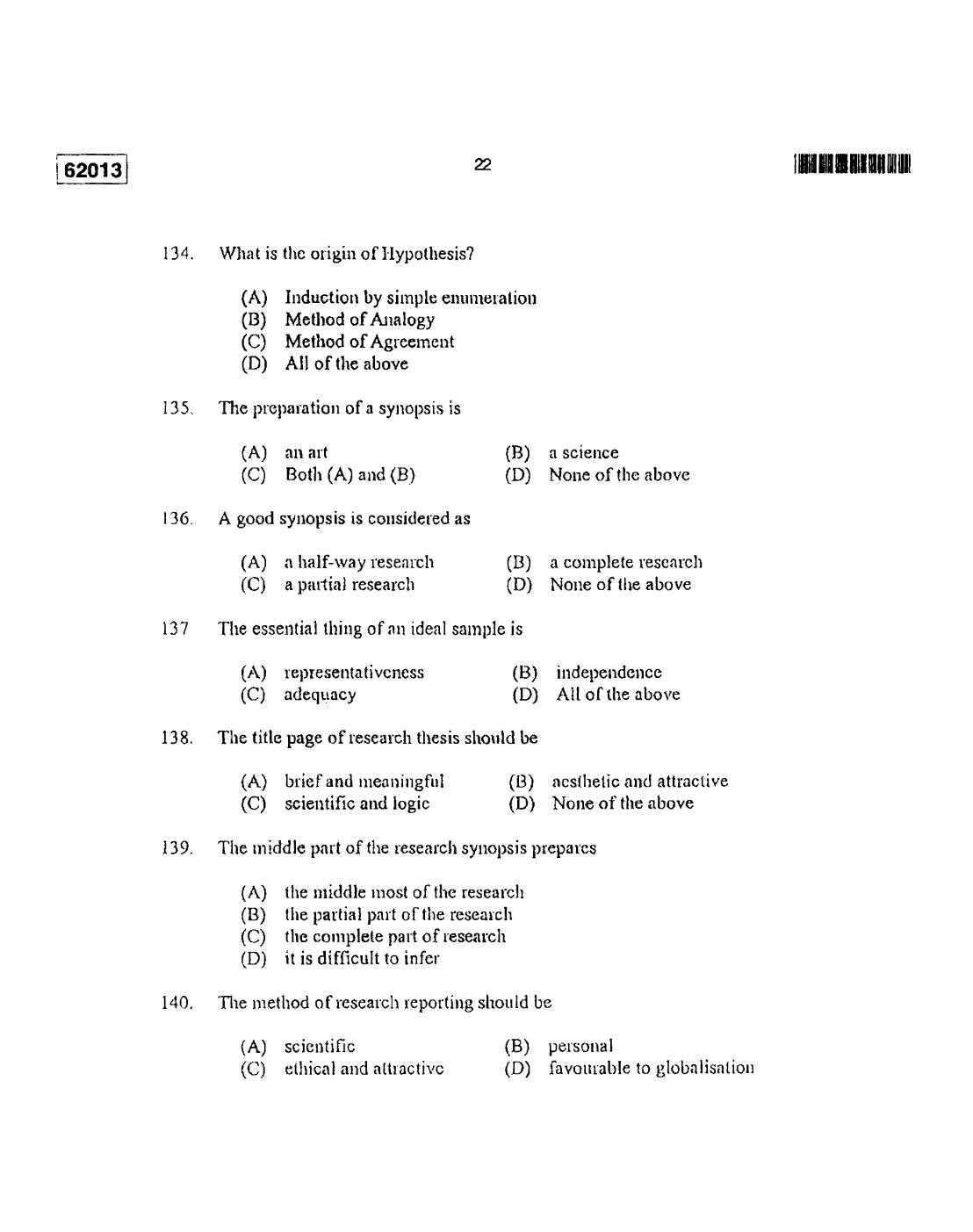 CUSAT CAT 2013 APTITUDE TEST FOR MIP., Ph.D. AND LL.M., Ph..D. Question Paper - Page 23