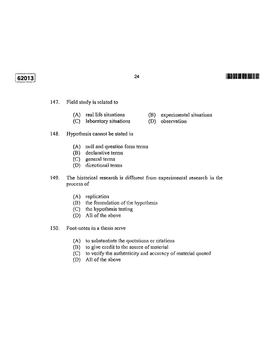 CUSAT CAT 2013 APTITUDE TEST FOR MIP., Ph.D. AND LL.M., Ph..D. Question Paper - Page 25